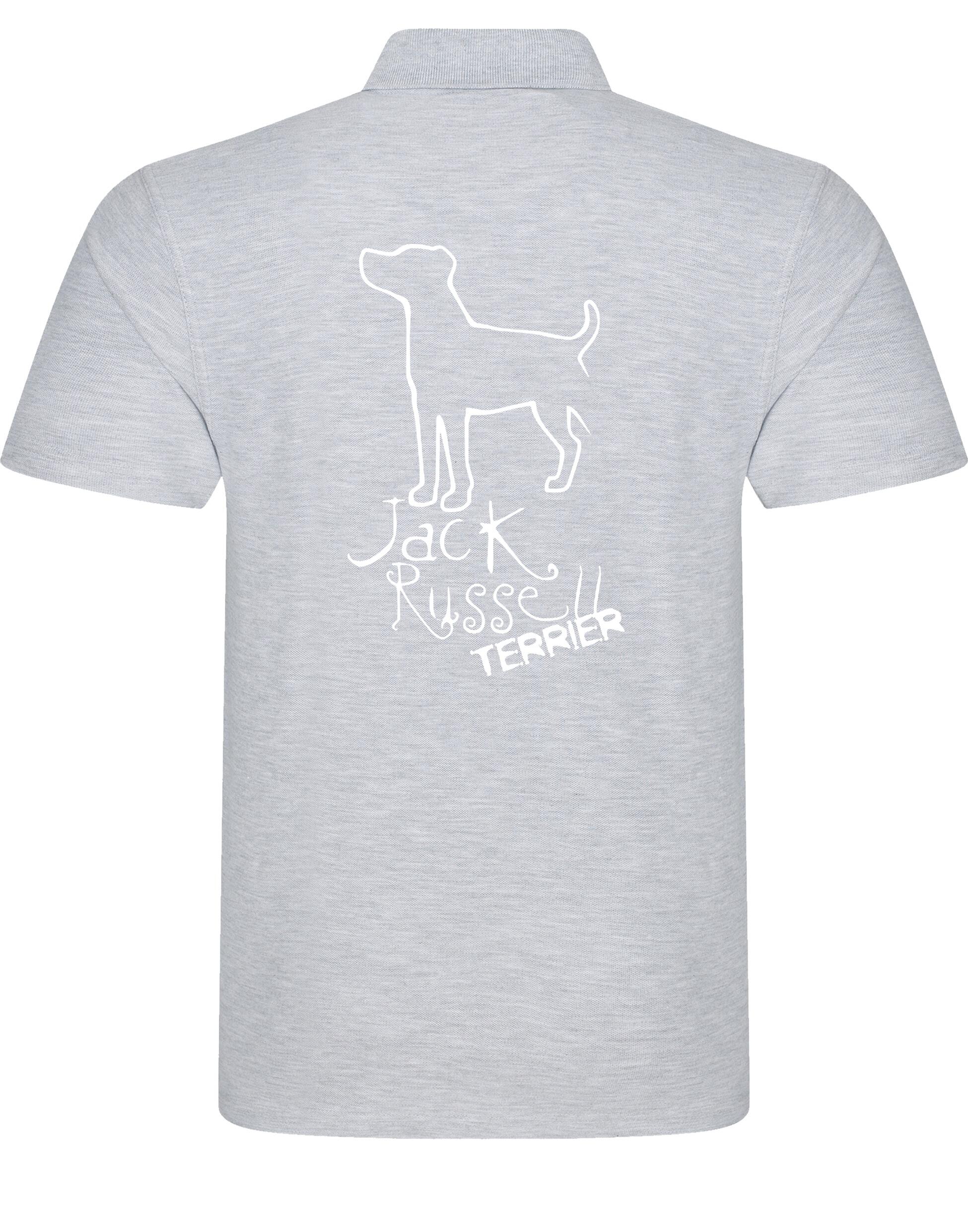 Unisex Cotton Polo featuring a vibrant Jack Russell Terrier design, crafted with breathable cotton fabric and relaxed for versatile all-day comfort.