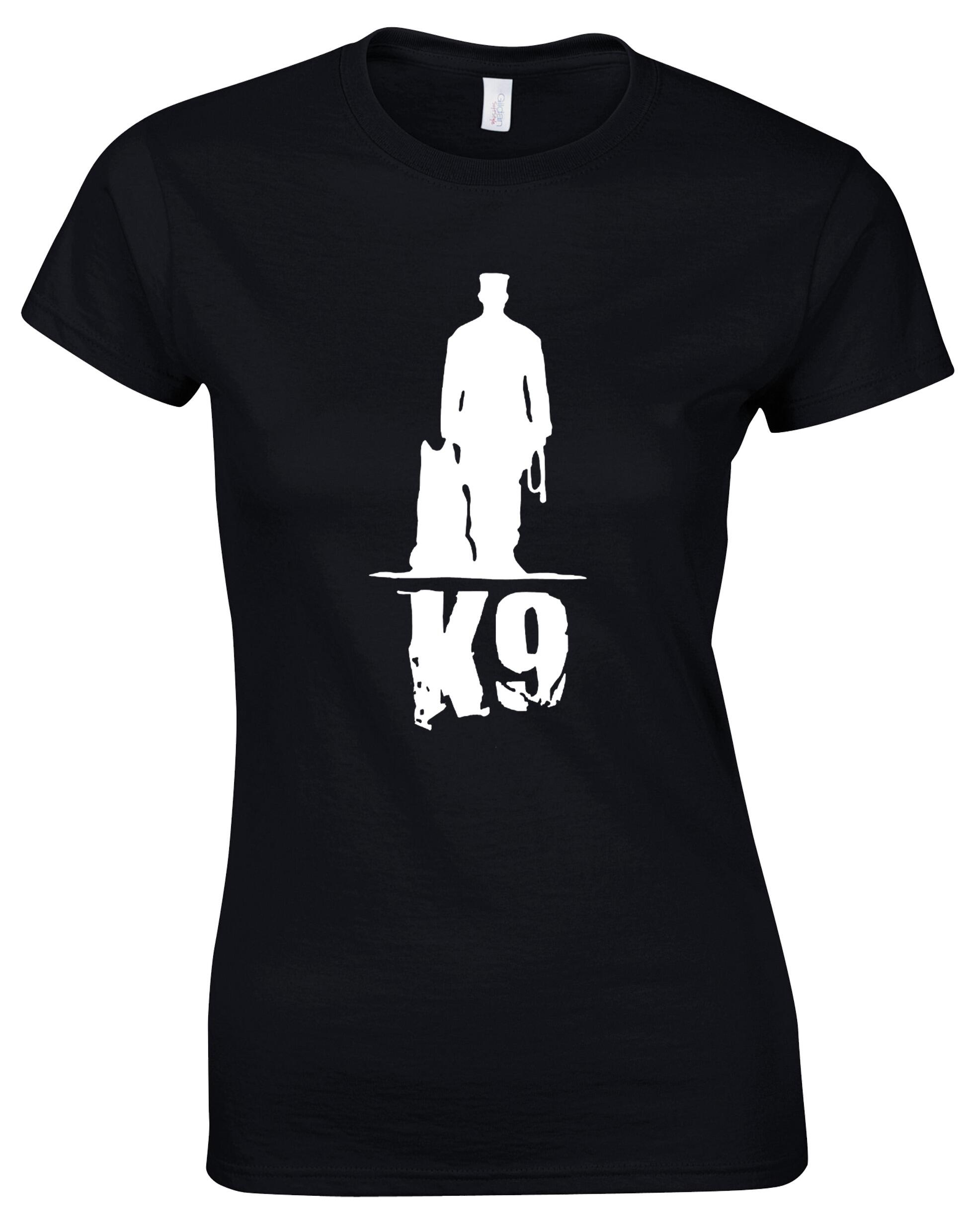 K9 Female Roundneck T-shirt featuring exclusive dog-inspired artwork, crafted from soft breathable cotton with a flattering feminine fit.