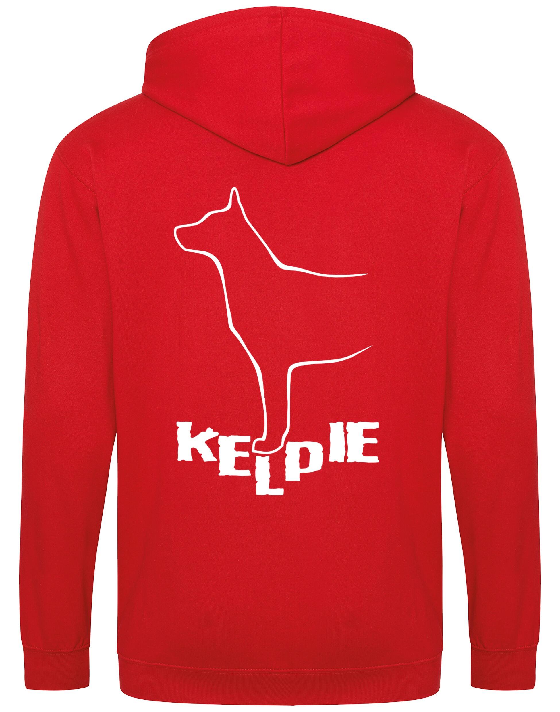 Kelpi Zipped Hoodie with exclusive breed-inspired artwork, soft fleece fabric, and practical features for everyday comfort and style.
