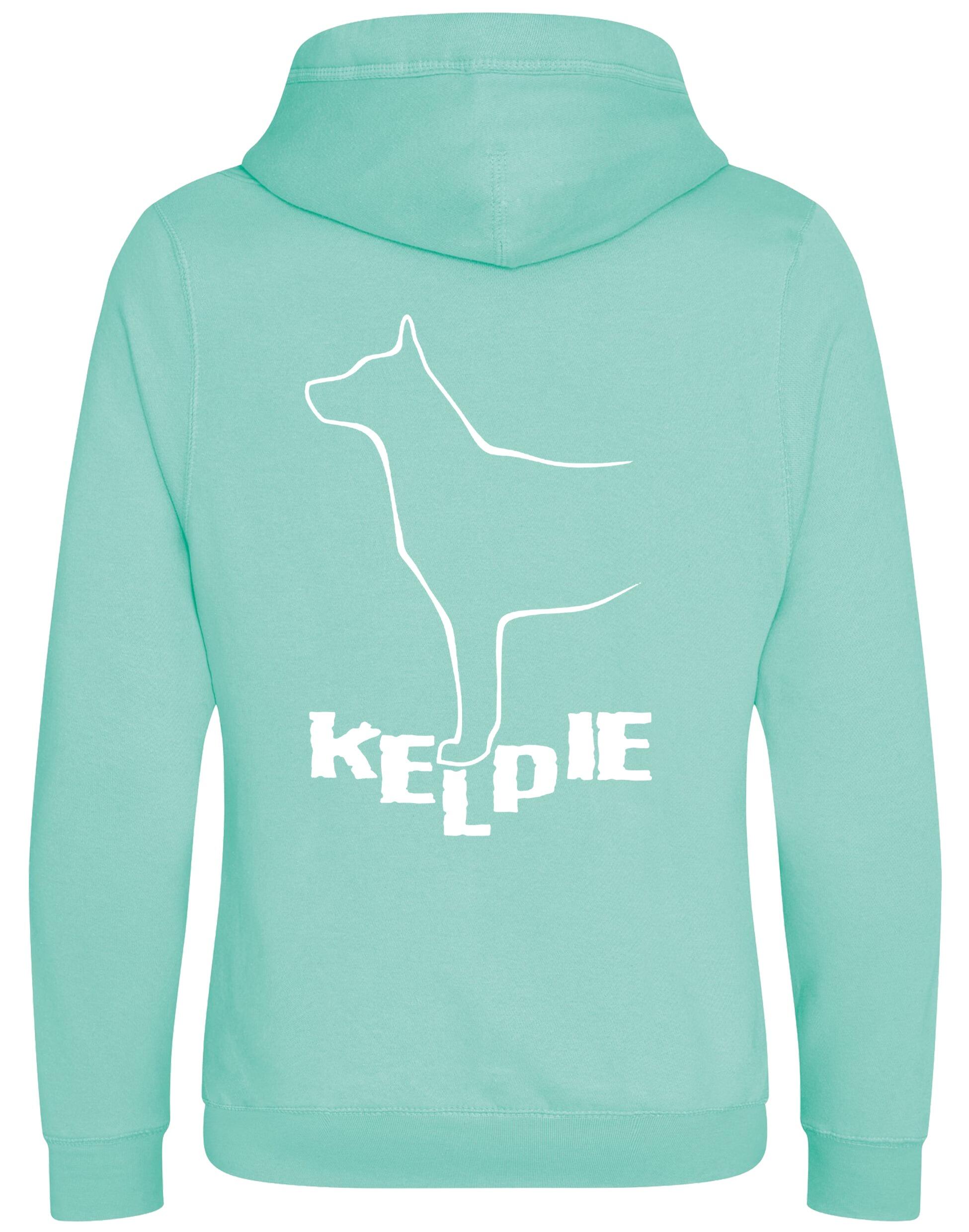 Kelpi Crossneck Pullover Hoodie with exclusive breed-inspired artwork, modern design, and cozy brushed fleece fabric for comfort and style.