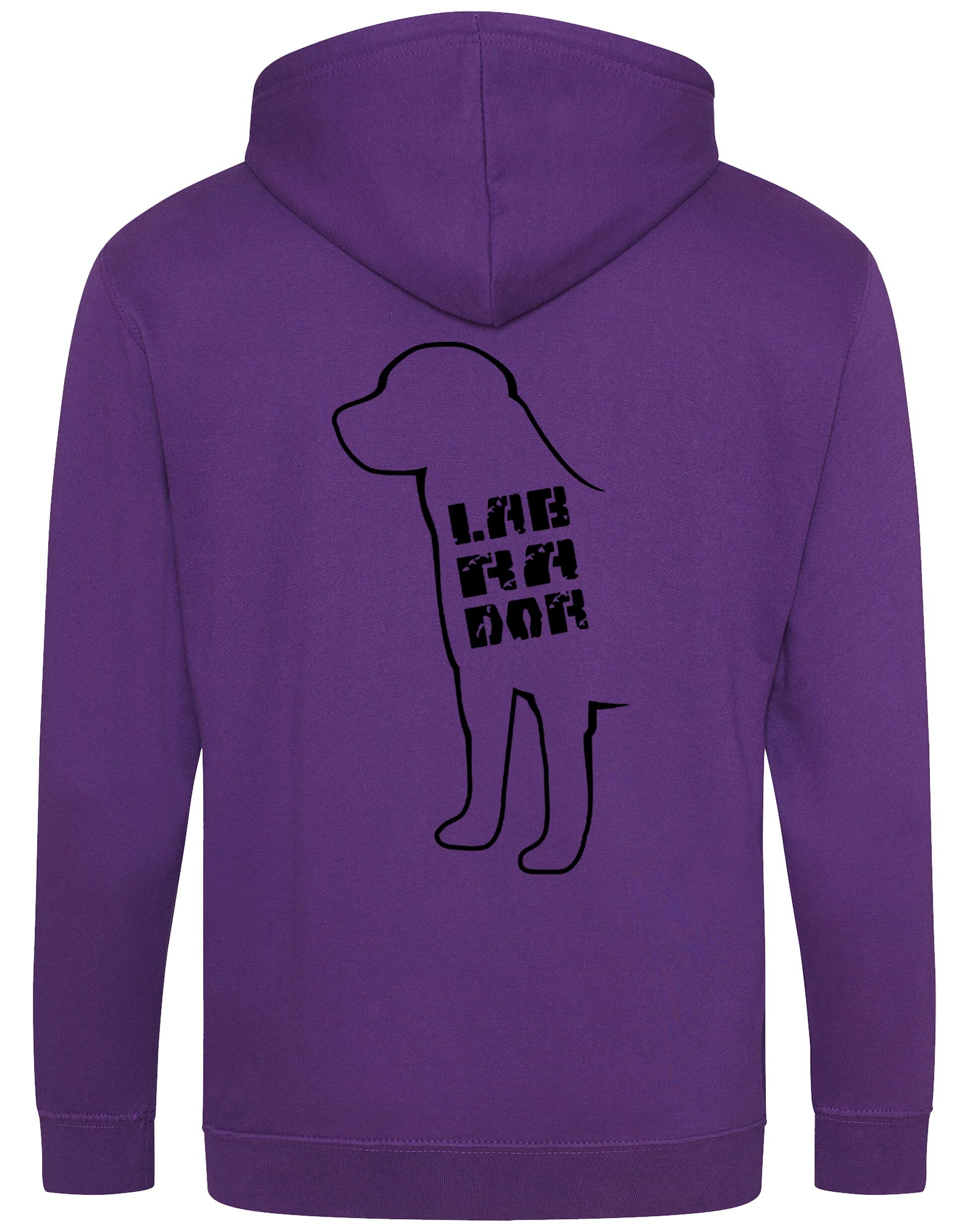 Labrador zipped hoodie with exclusive breed artwork and customization options, perfect for Labrador enthusiasts seeking warmth and style.