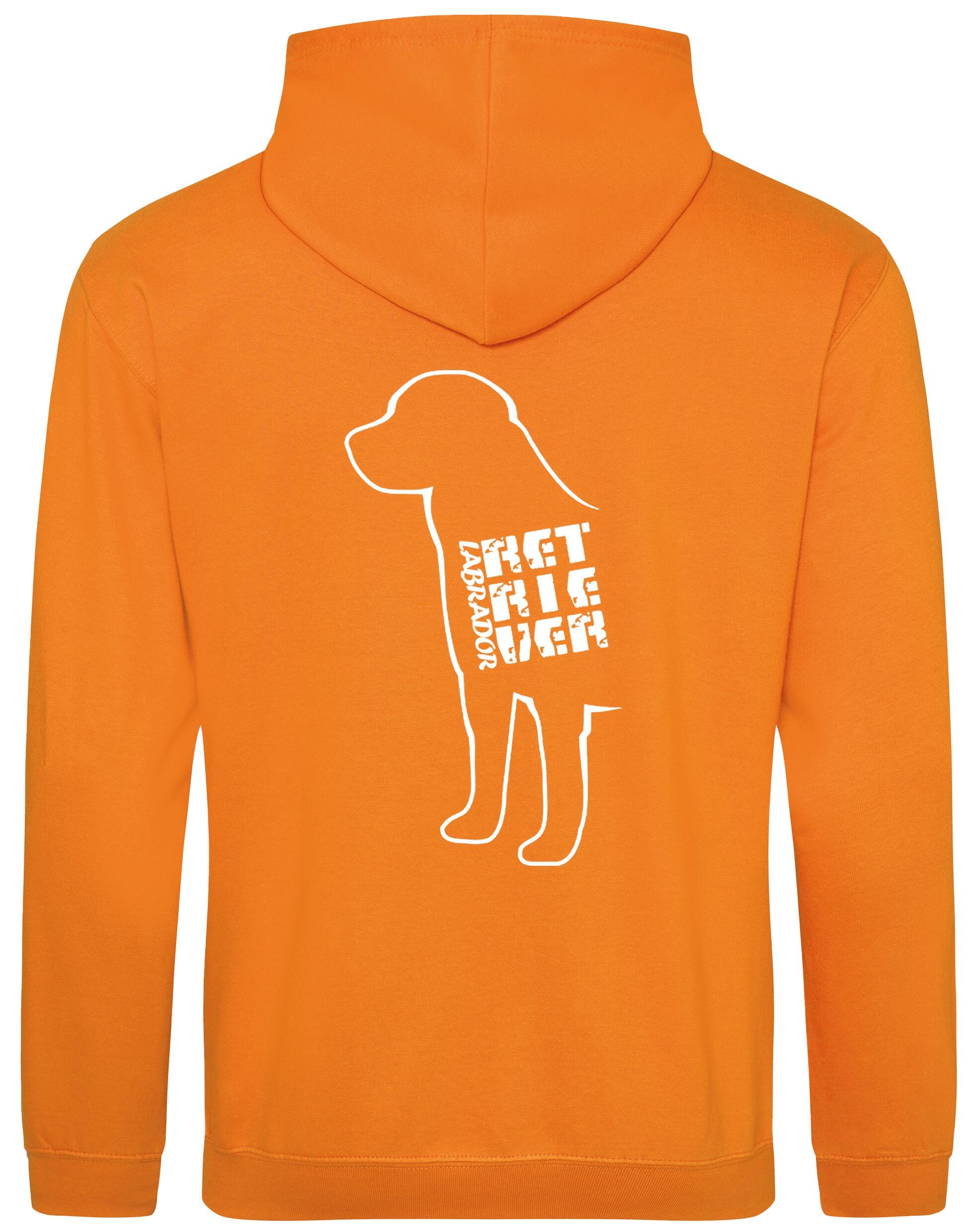 Pullover hoodie with exclusive Labrador Retriever artwork, featuring a brushed fleece interior, kangaroo pocket, and personalization options for ultimate comfort and style.