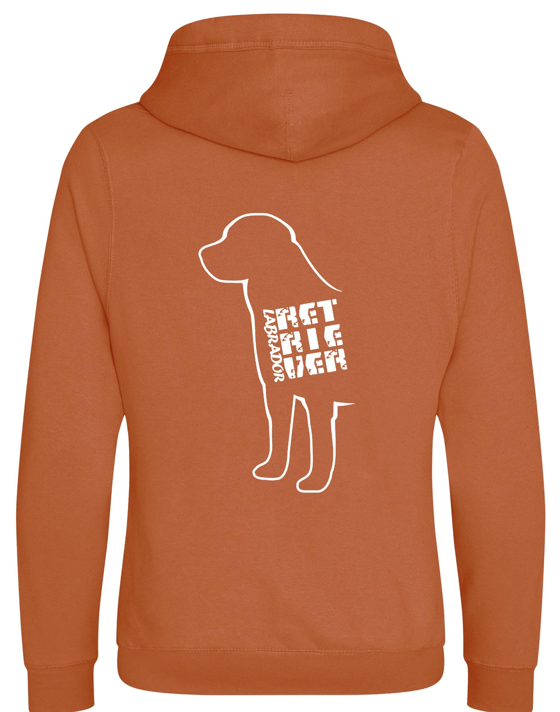 Unisex crossneck pullover hoodie featuring exclusive Labrador Retriever artwork on the back, crafted from heavy-blend fabric with a brushed fleece interior and practical kangaroo pocket.