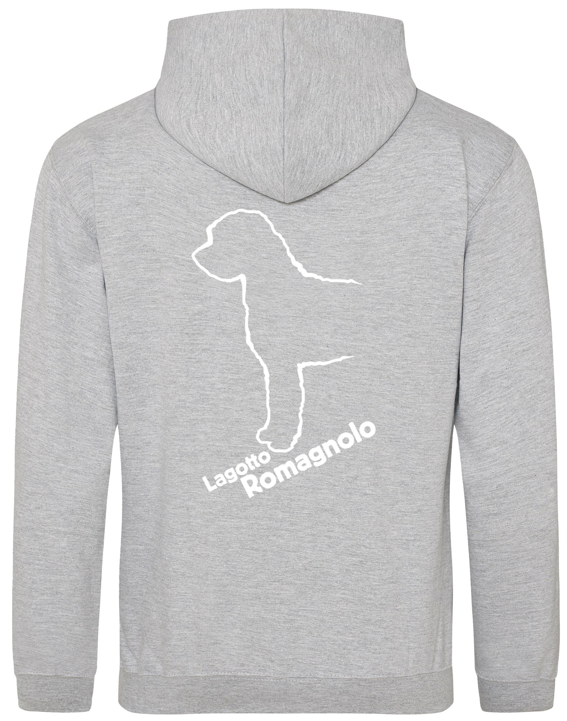 Lagotto Romagnolo design pullover hoodie featuring exclusive artwork, fleece-lined warmth, and a kangaroo pocket for stylish and practical comfort.