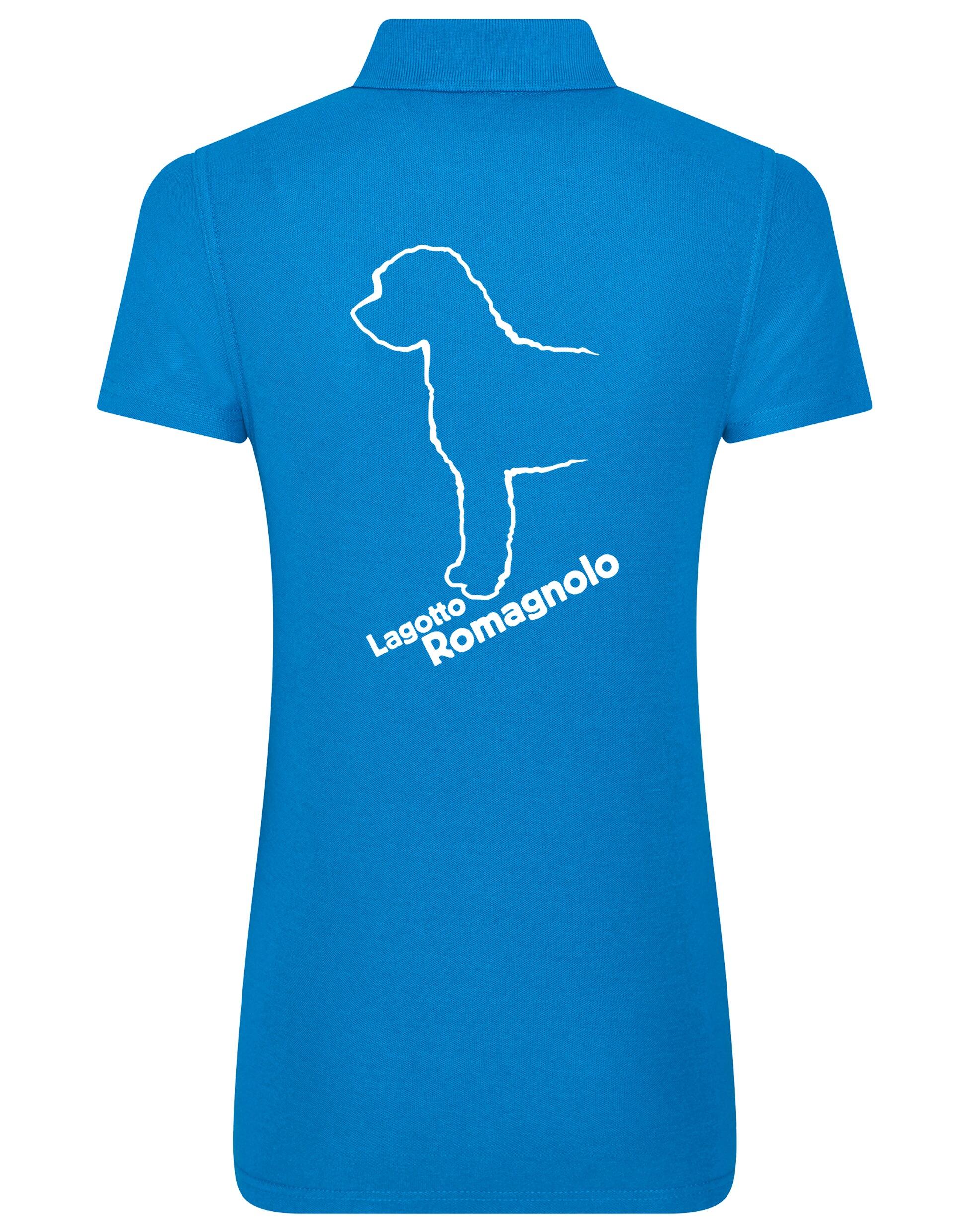 Women’s Cotton Polo with Lagotto Romagnolo design featuring elegant breed artwork and a flattering fit.