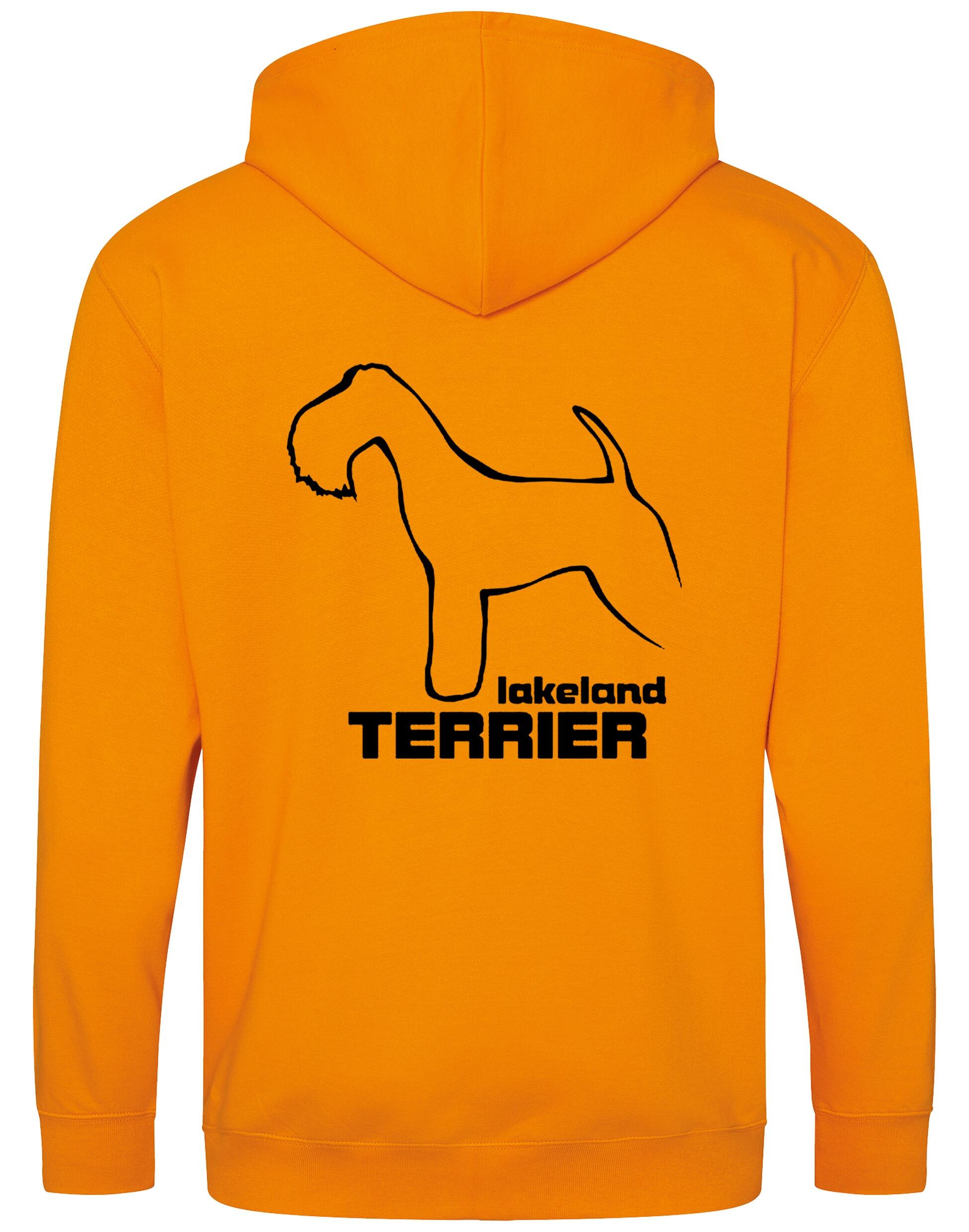 Stylish Lakeland Terrier zipped hoodie with exclusive breed artwork and personalisation options.