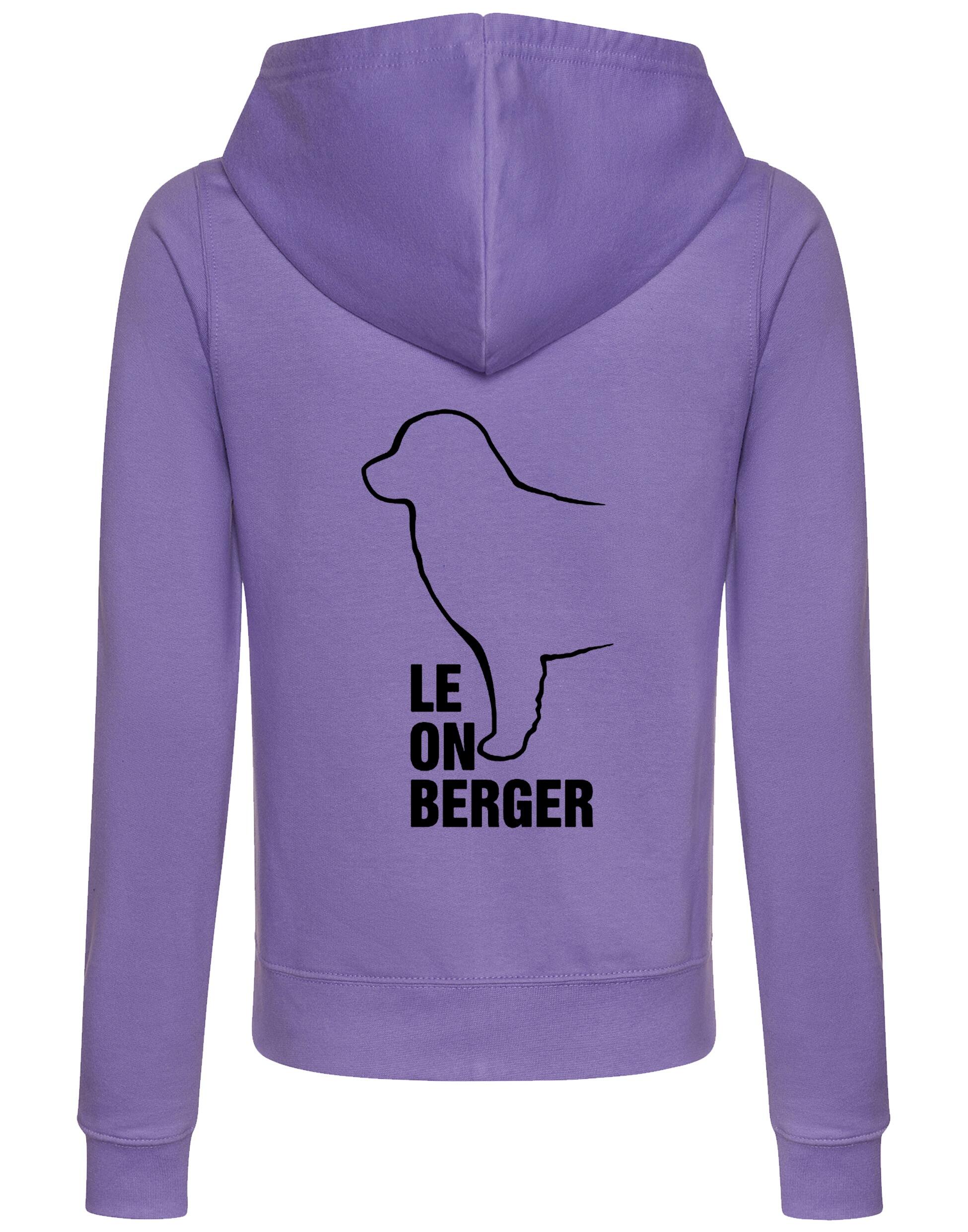 Leonberger women’s zipped hoodie with exclusive breed artwork, soft fabric, and practical full-zip design.