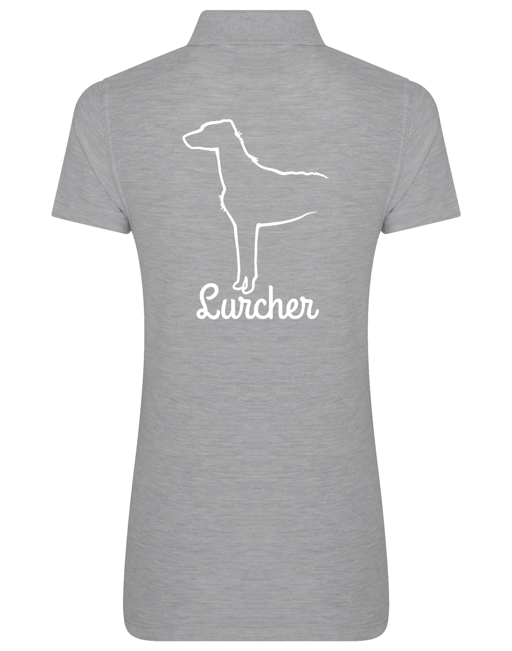 Lurcher Women's Cotton Polo featuring exclusive breed design and soft cotton fabric.