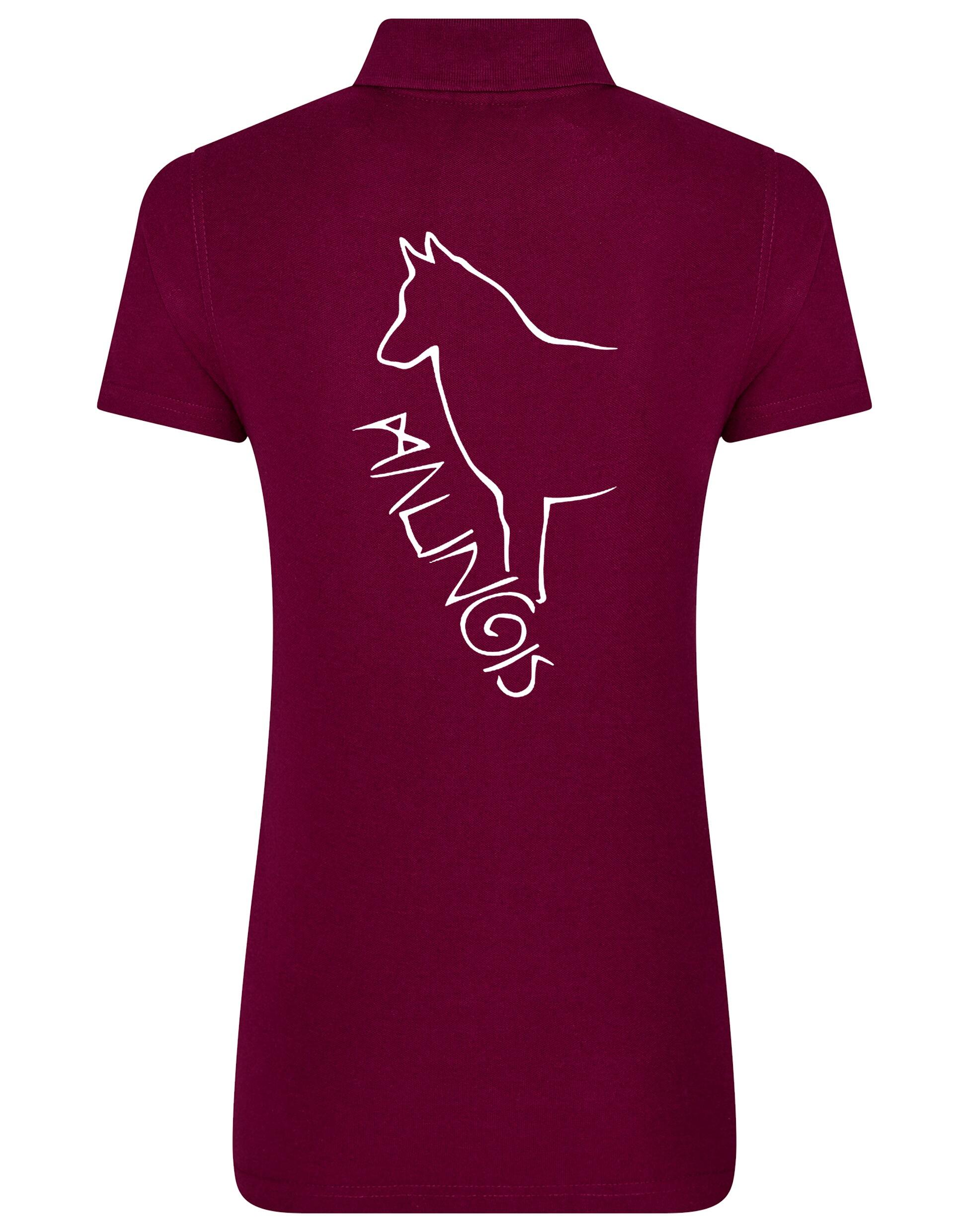 Women's Cotton Polo featuring a unique Malinois breed graphic, offering elegance and comfort for Malinois enthusiasts.