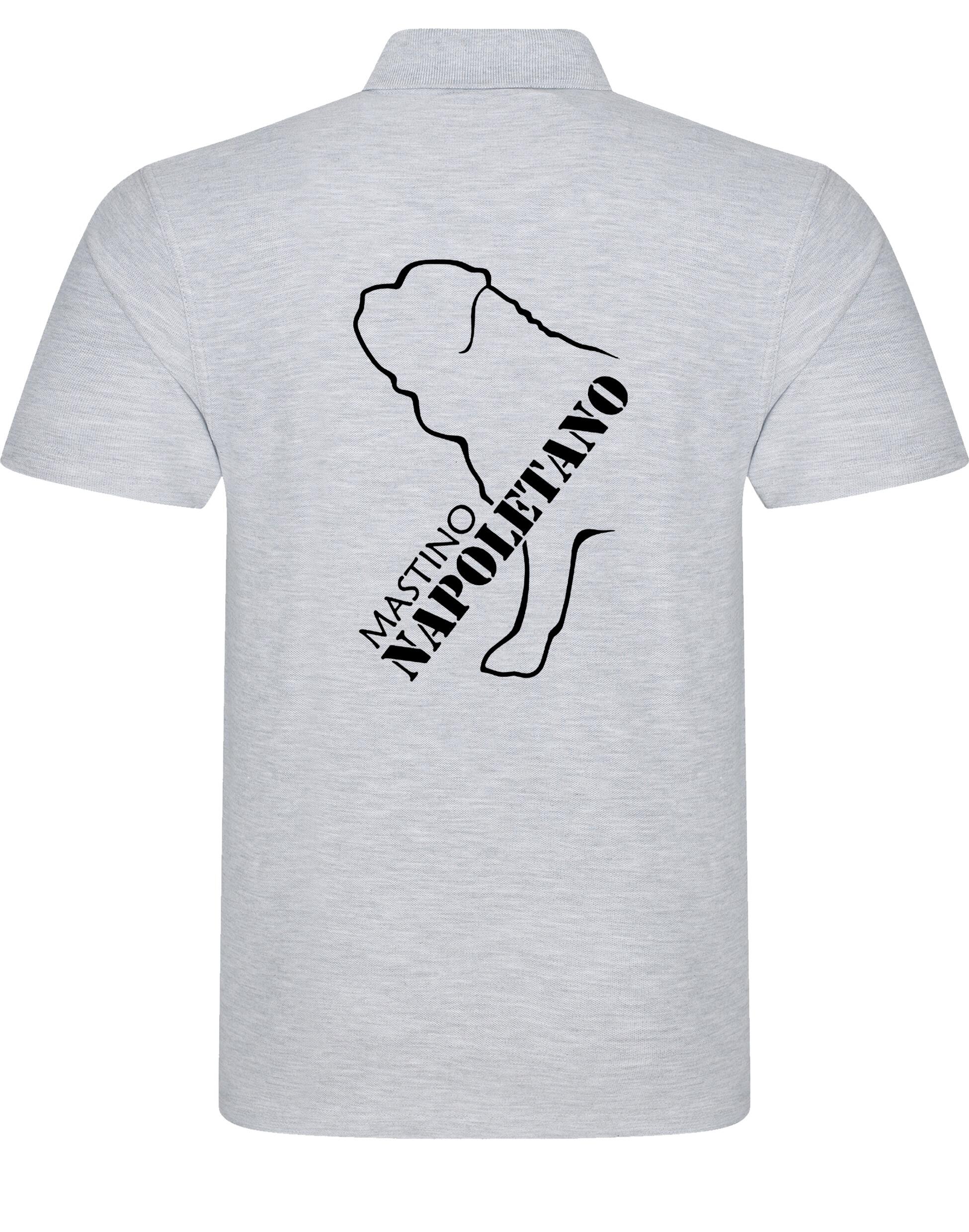 Unisex Mastino Napoletano Cotton Polo featuring detailed breed artwork on the back, crafted from lightweight cotton for stylish comfort.