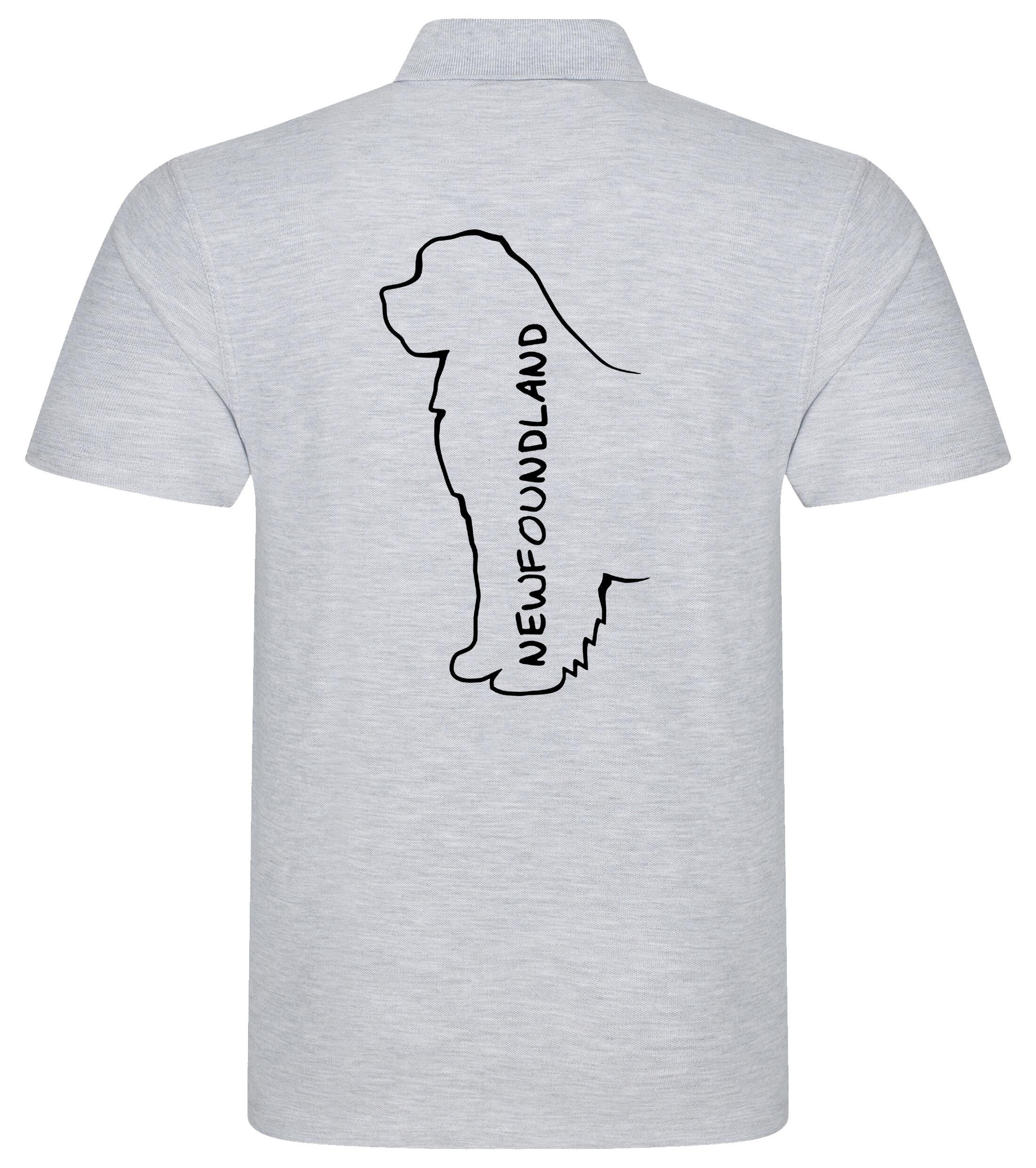 Unisex Cotton Polo featuring exclusive Newfoundland dog breed design on the back, crafted from breathable, soft premium cotton with a relaxed fit, perfect for casual outings, dog events, and everyday comfort.