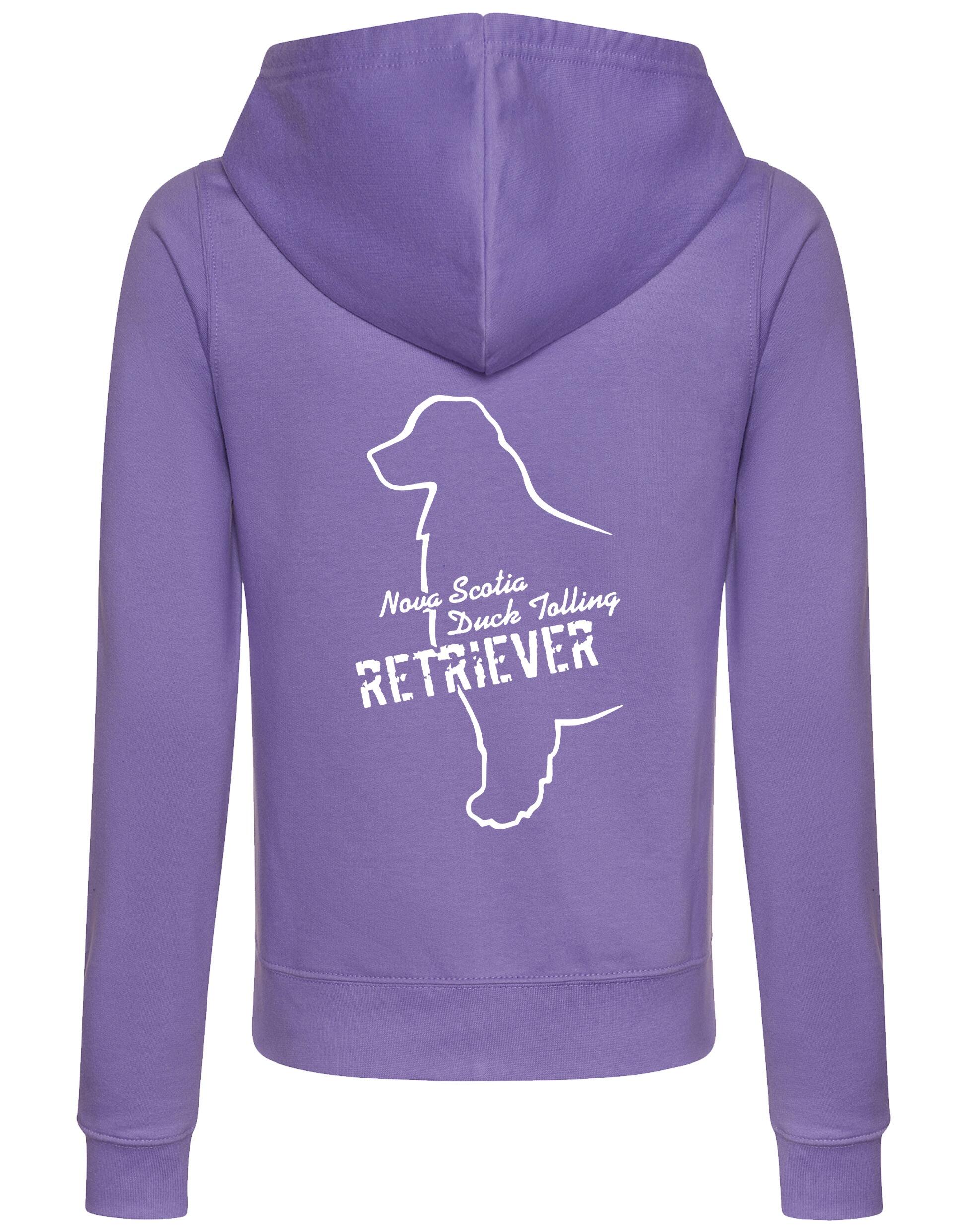 Soft and breathable Nova Scotia Duck Tolling Retriever women’s zipped hoodie featuring a detailed breed design on the back. Includes a full-zip closure, a cozy hood, and spacious front pockets for practicality and warmth. Perfect for breed enthusiasts, casual wear, and outdoor adventures.