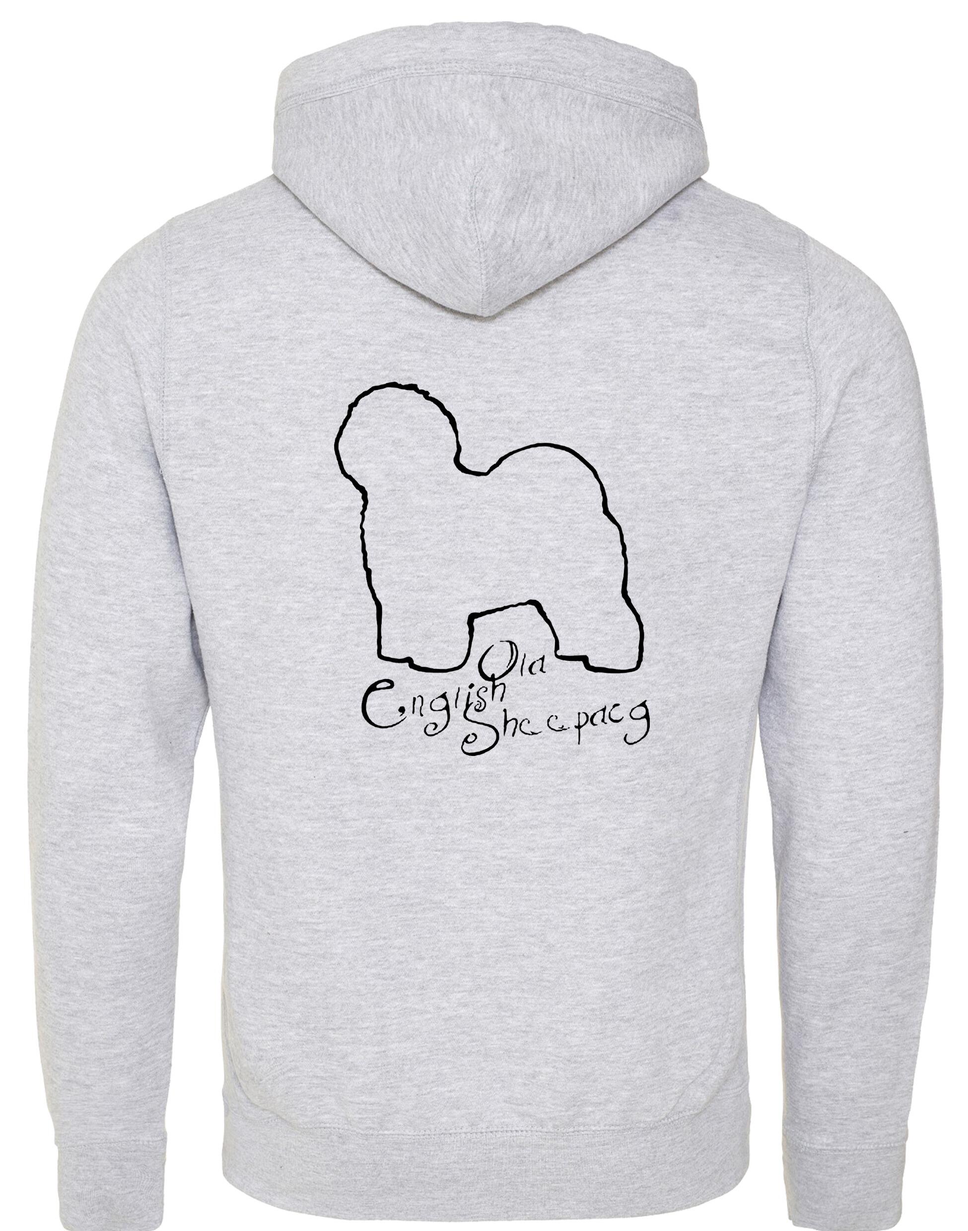 Old English Sheepdog Crossneck Pullover Hoodie – cozy, fleece-lined, with exclusive breed artwork. A stylish and comfortable choice for dog lovers and breed enthusiasts.