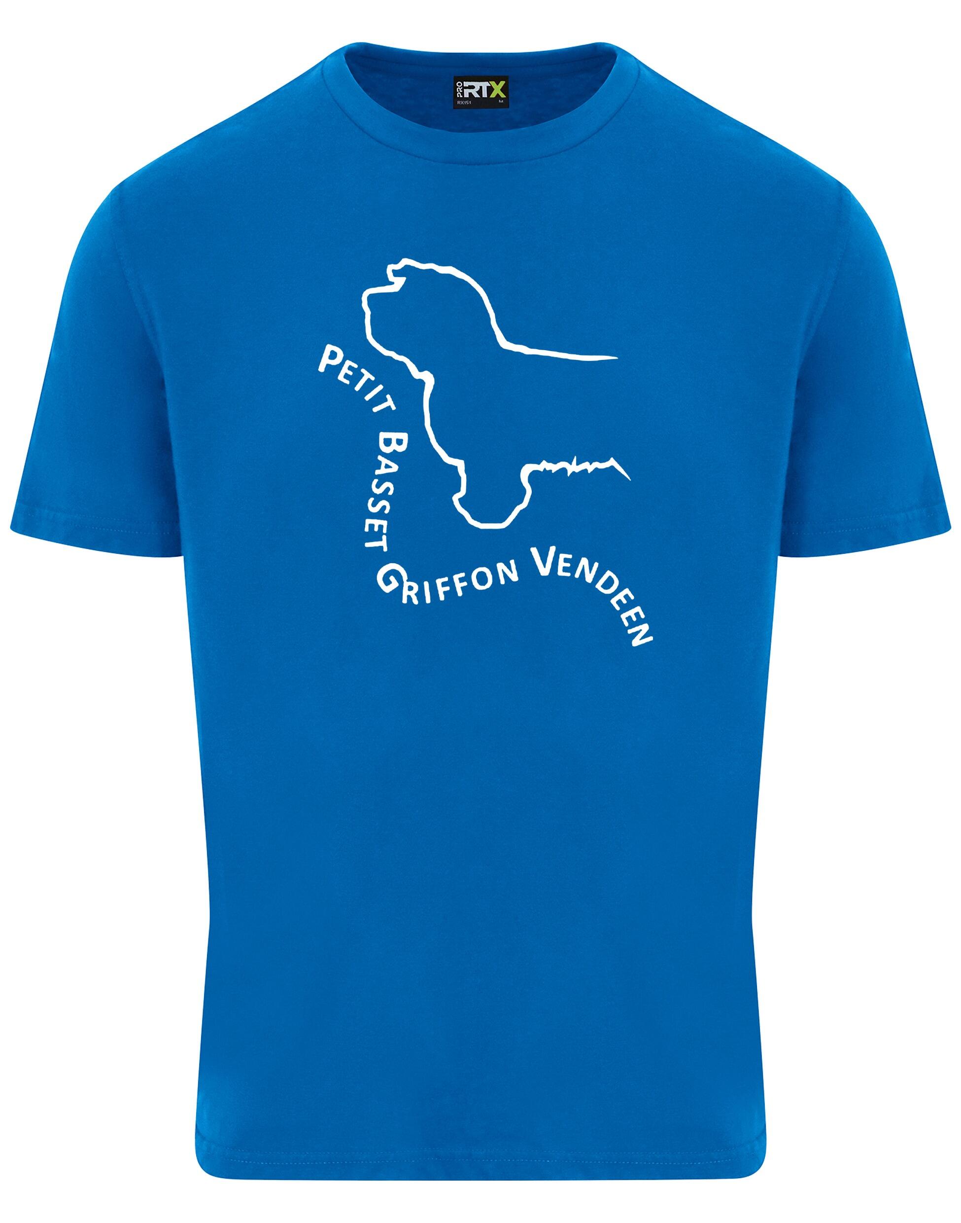 Petit Basset Griffon Vendéen Unisex Roundneck T-Shirt – premium cotton t-shirt with exclusive breed artwork, lightweight and breathable fabric, relaxed fit, and classic round neckline for casual comfort.