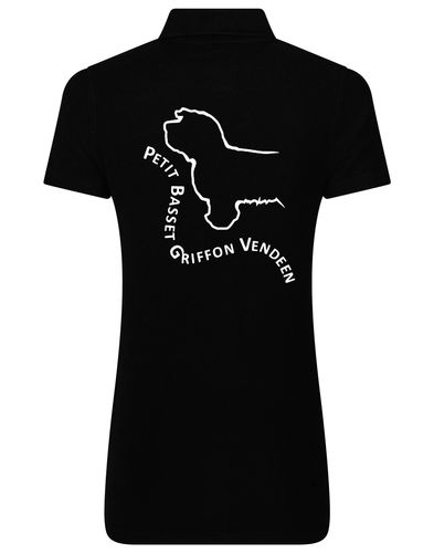 Petit Basset Griffon Vendéen Women’s Cotton Polo – premium-quality cotton polo featuring exclusive PBGV artwork, lightweight breathable fabric, structured collar, and feminine fit for versatile style and everyday comfort.