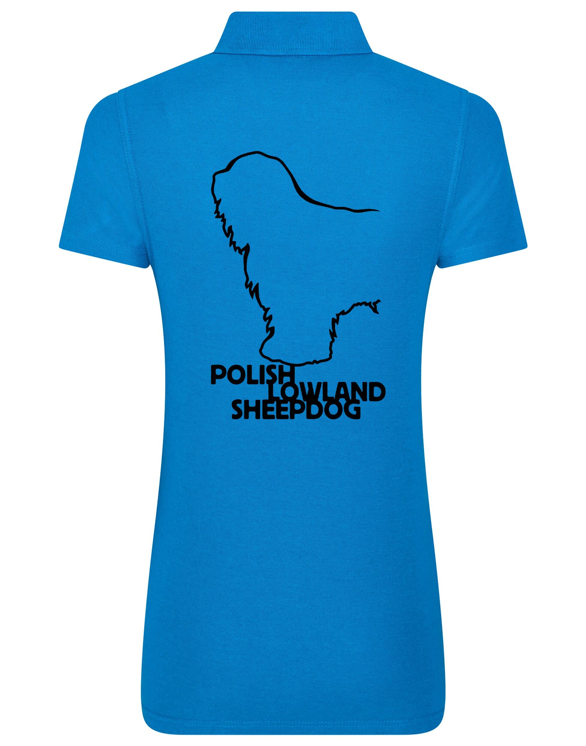 Polish Lowland Sheepdog Women's Cotton Polo featuring exclusive breed artwork, soft breathable cotton fabric, and a flattering feminine fit for comfort and style.