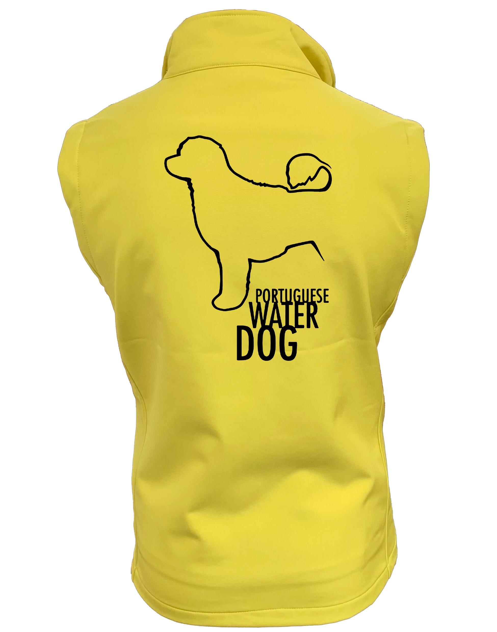 Unisex Portuguese Water Dog Softshell Jacket showcasing durable, water-resistant fabric, cozy fleece lining, and exclusive artwork celebrating the breed’s agility and charm.