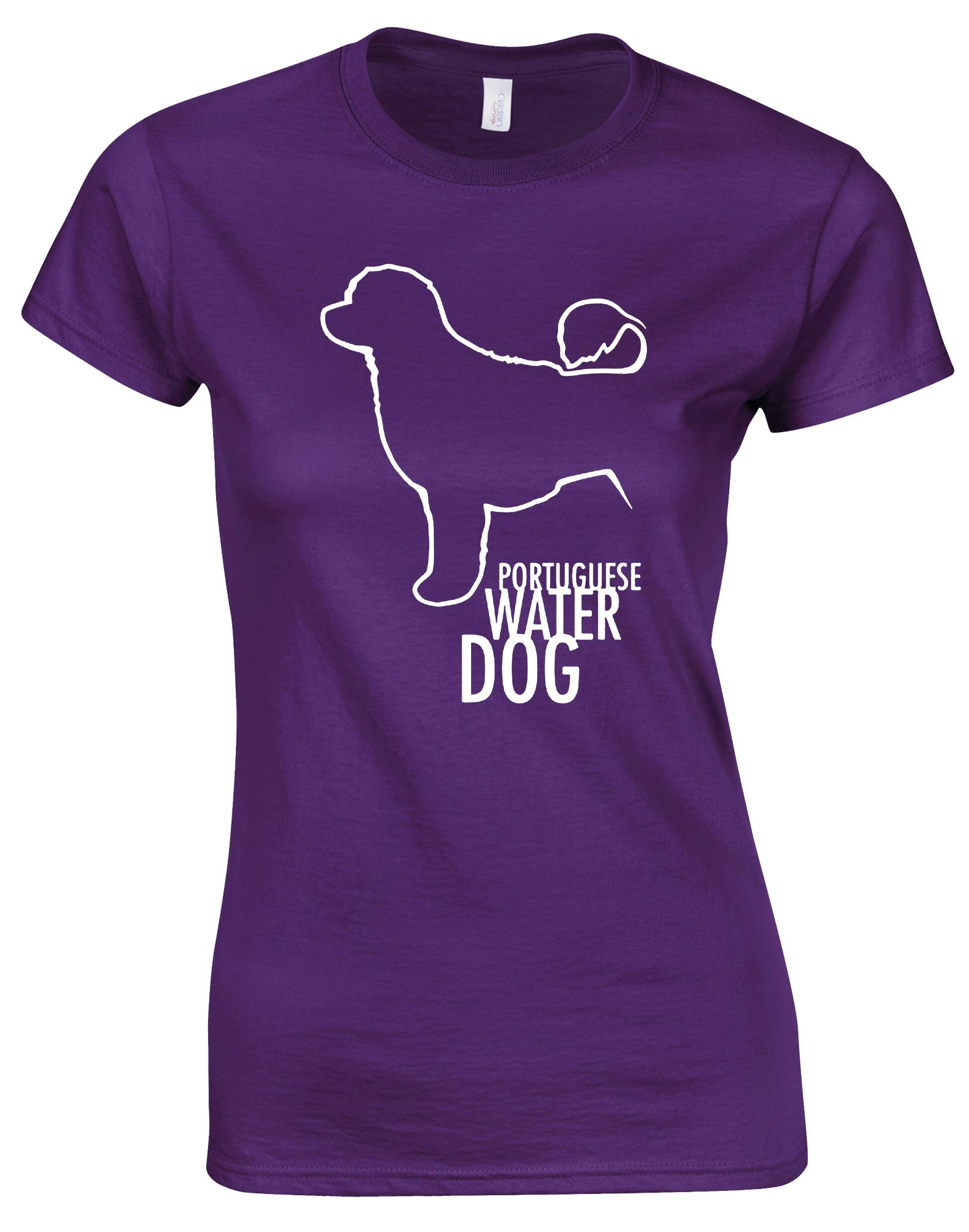 Female Portuguese Water Dog Roundneck T-shirt featuring an exclusive breed design, crafted from premium cotton for breathable, all-day comfort and a flattering feminine fit.