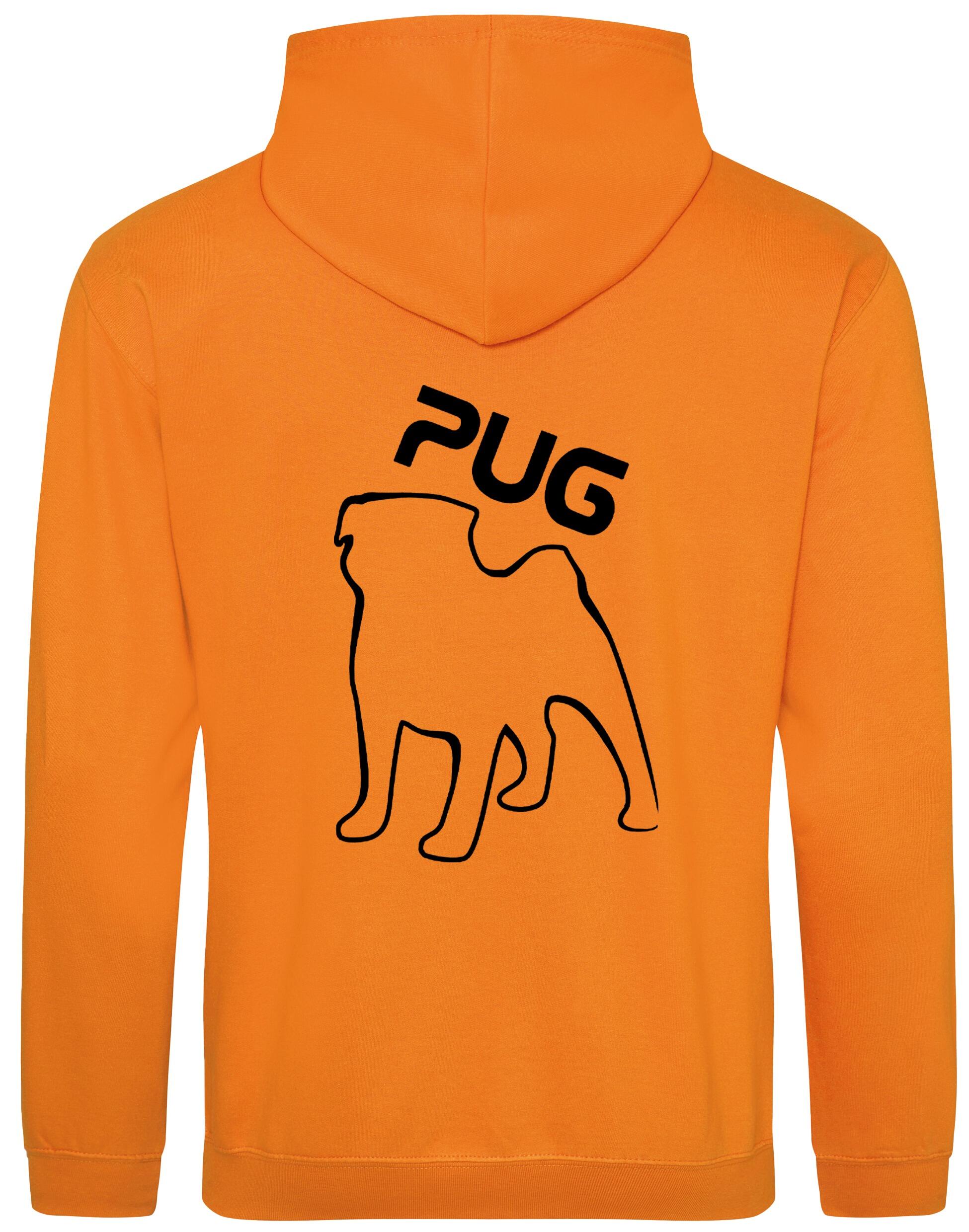 Unisex Pug (Outline) Design Pullover Hoodie featuring exclusive outline artwork, premium heavy-blend fabric with a brushed fleece interior, ribbed cuffs, a double-fabric hood, and a spacious kangaroo pocket for stylish comfort.