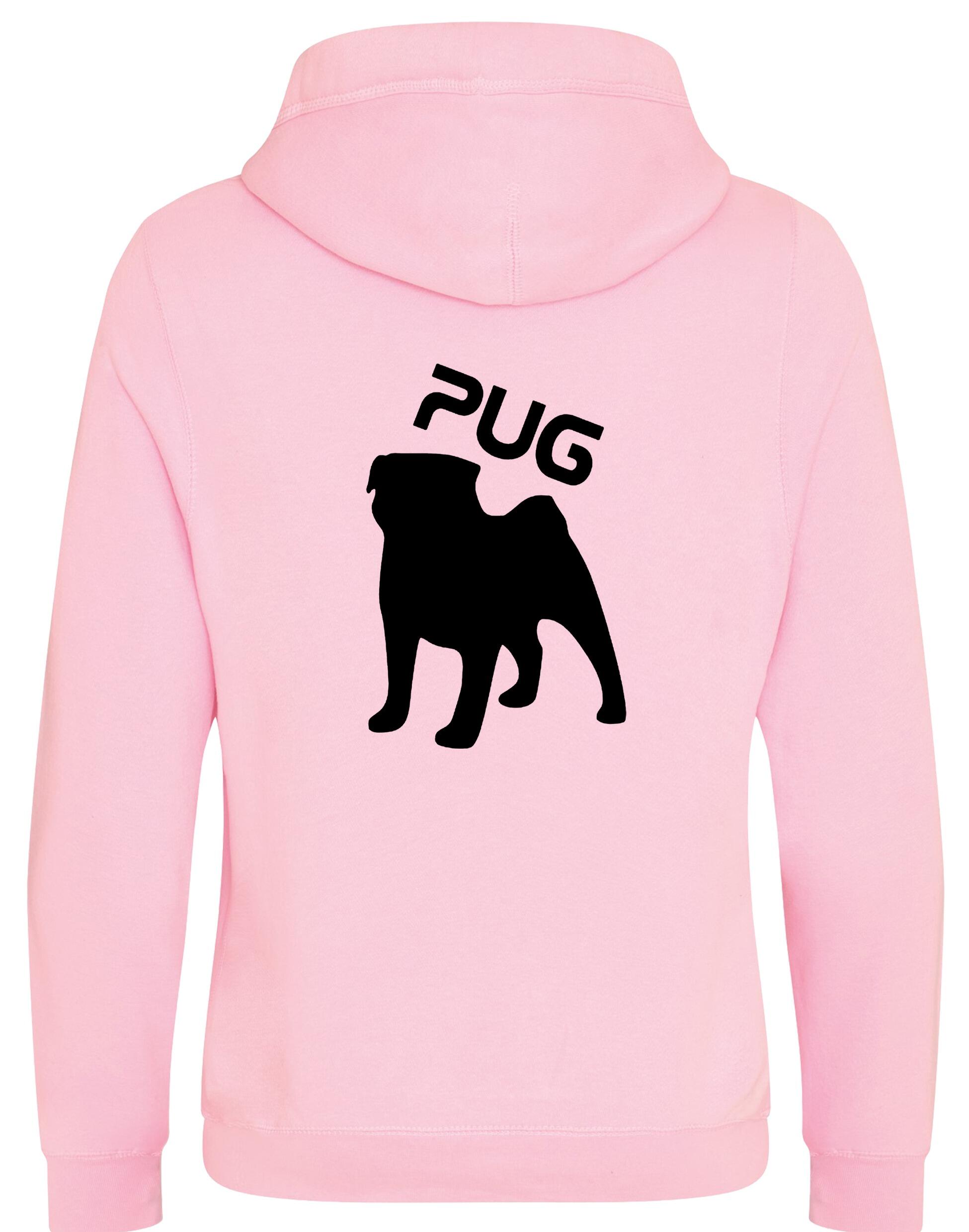 Unisex Pug (Silhouette) Crossneck Pullover Hoodie featuring exclusive silhouette artwork, crafted from premium heavy-blend fabric with a brushed fleece interior, a spacious kangaroo pocket, and a modern crossneck design for stylish comfort.