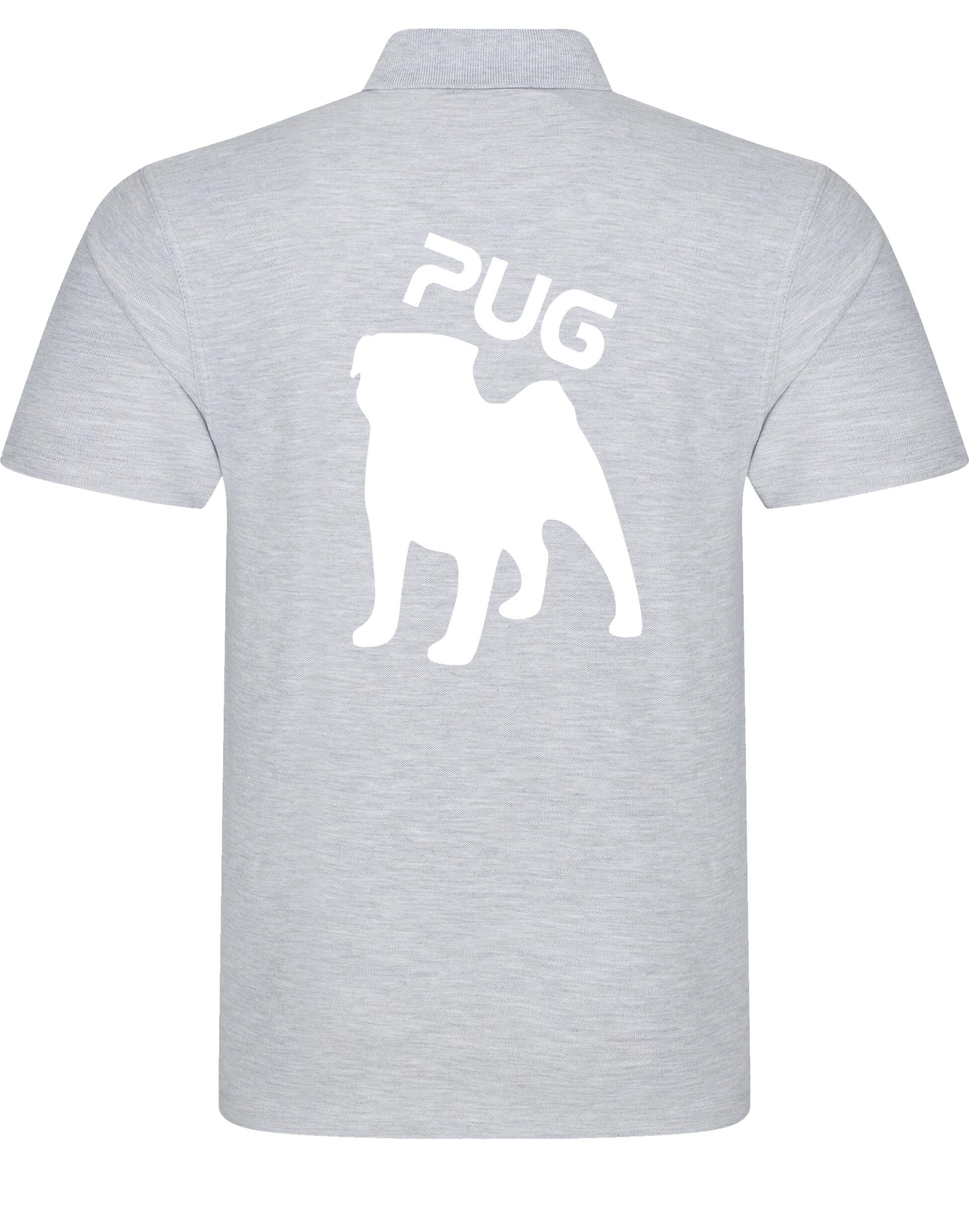 Unisex Pug (Silhouette) Cotton Polo featuring exclusive silhouette artwork, crafted from premium breathable cotton for all-day comfort and a relaxed, stylish fit, perfect for Pug enthusiasts.