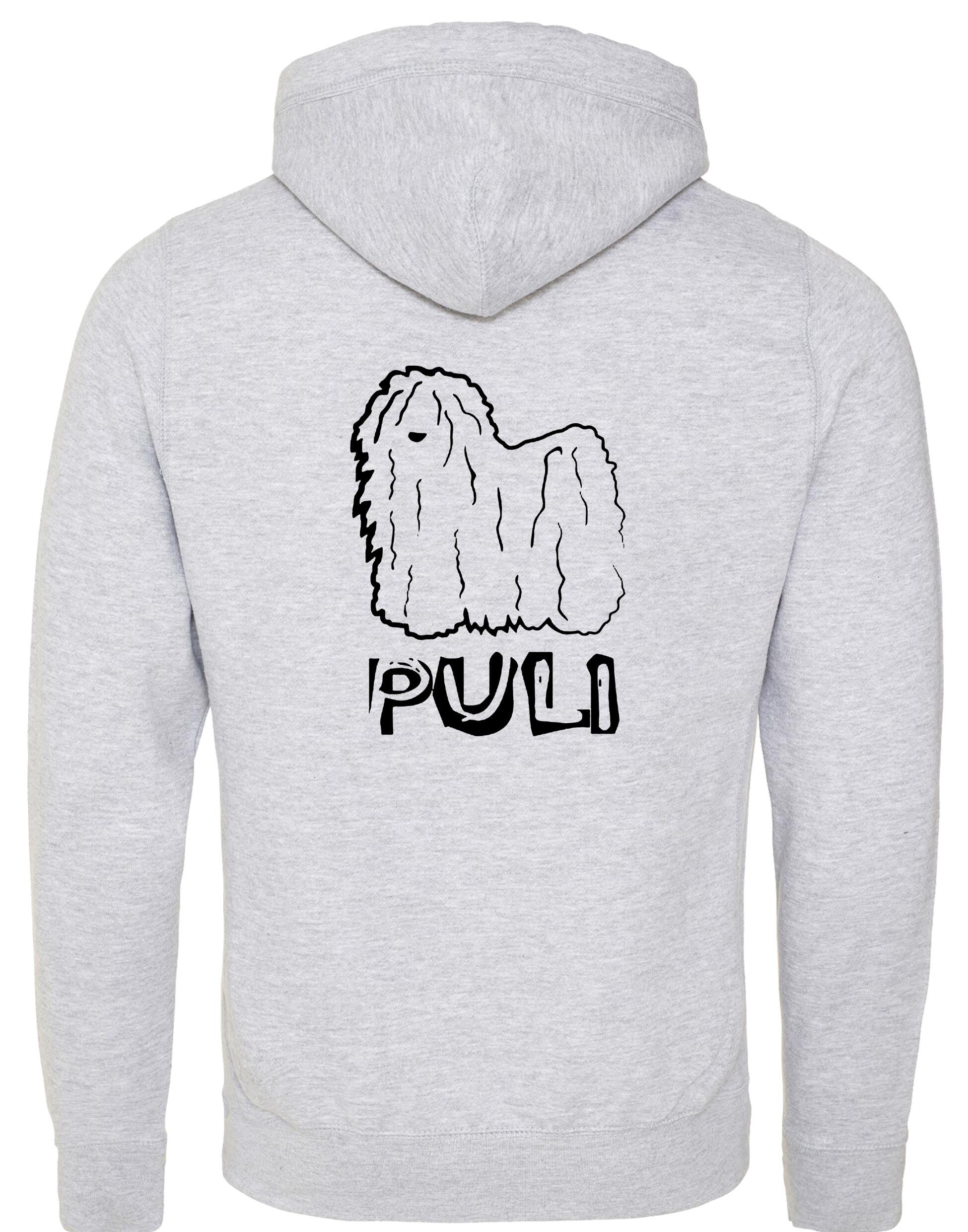 Unisex Hungarian Puli Crossneck Pullover Hoodie featuring exclusive breed artwork, crafted from premium heavy-blend fabric with a cozy brushed fleece interior, a spacious kangaroo pocket, and a modern crossneck design for stylish, comfortable outdoor wear.