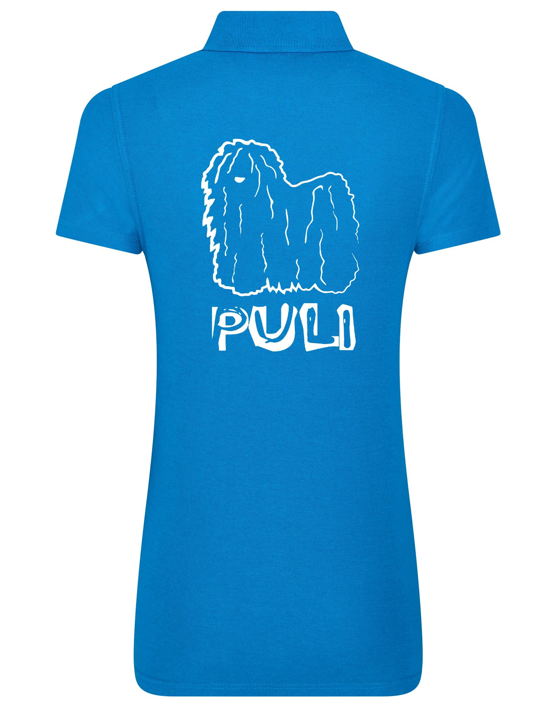 Women's Cotton Polo featuring exclusive Hungarian Puli artwork, crafted from premium breathable cotton for all-day comfort and a flattering feminine fit, perfect for Hungarian Puli enthusiasts.