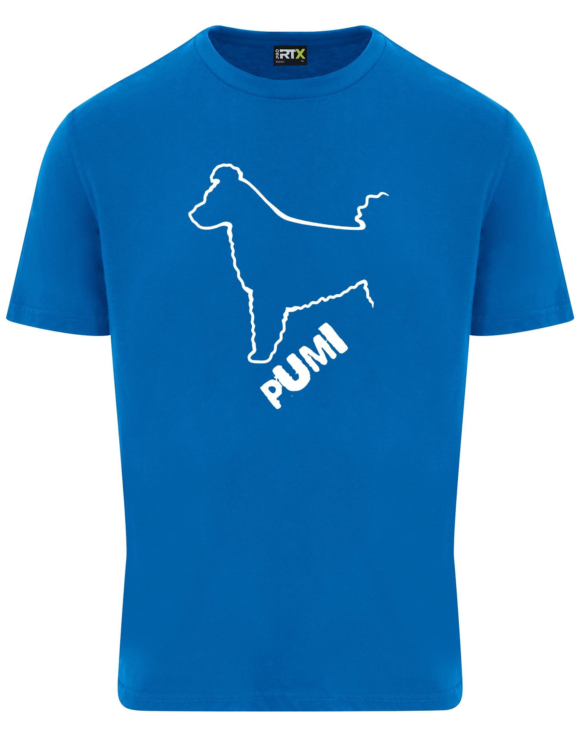 Unisex Hungarian Pumi Roundneck T-shirt featuring exclusive breed artwork, crafted from premium breathable cotton for all-day comfort and a relaxed, stylish fit, perfect for Hungarian Pumi enthusiasts.