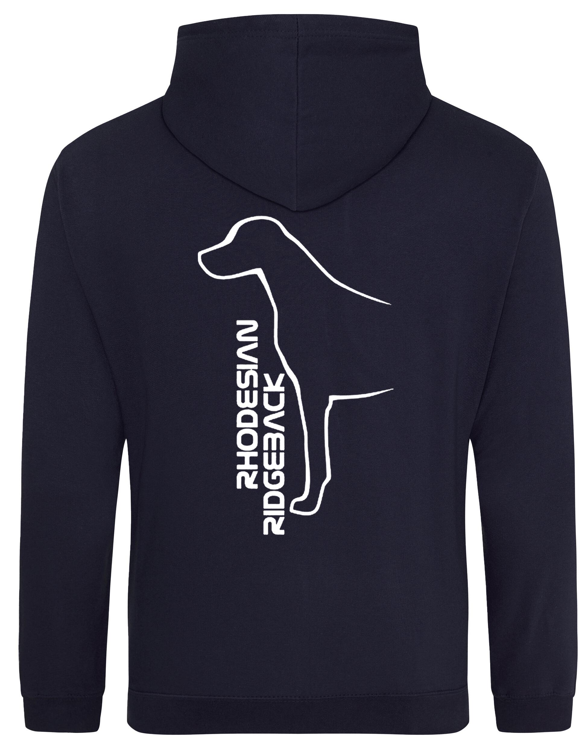 Rhodesian Ridgeback Design Pullover Hoodie featuring exclusive breed artwork, a soft fleece interior, and a heavy-blend fabric for warmth and style.
