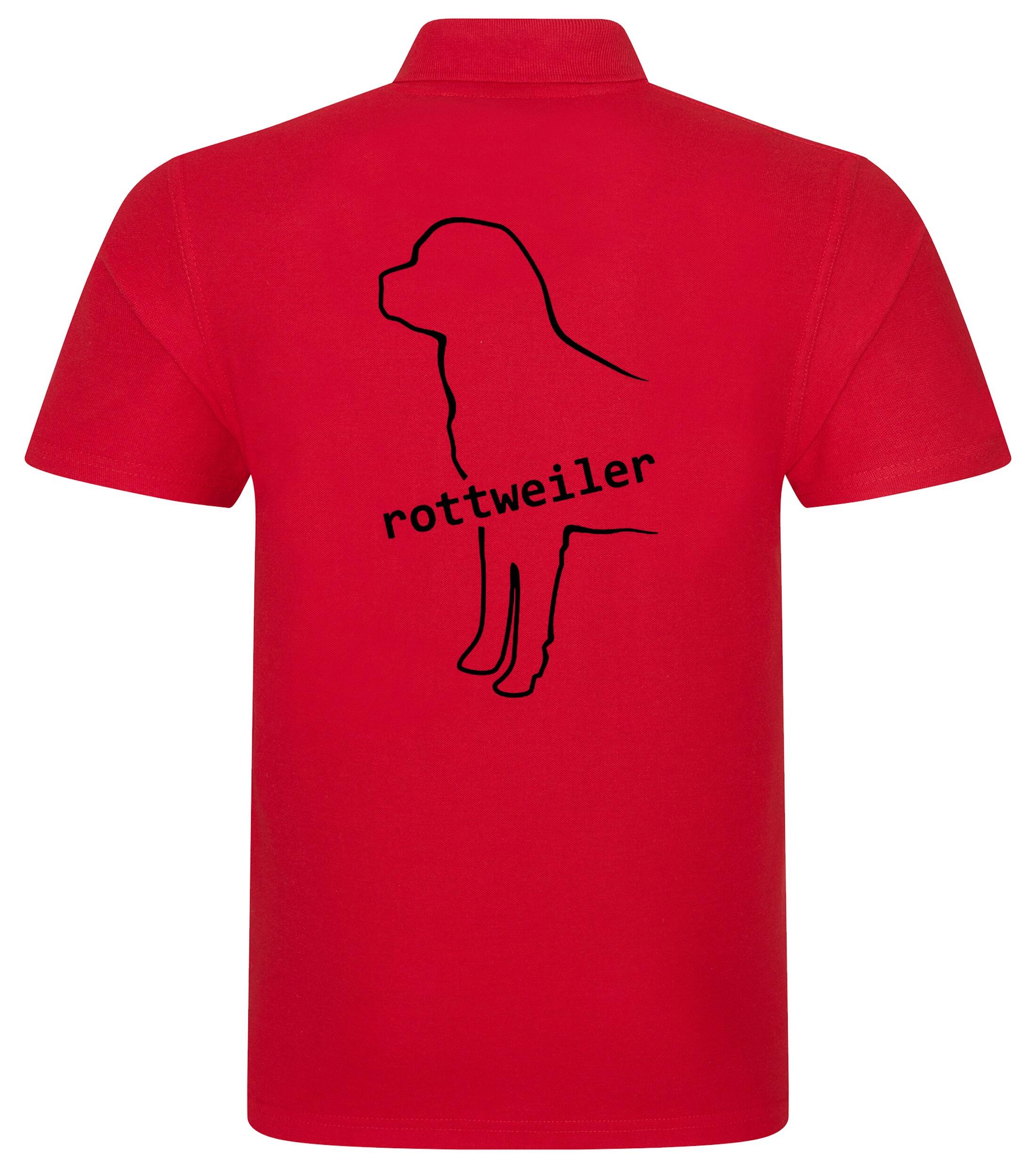 Rottweiler Unisex Cotton Polo featuring exclusive breed artwork, soft breathable cotton fabric, relaxed unisex fit, and classic polo collar for comfort, versatility, and breed pride.