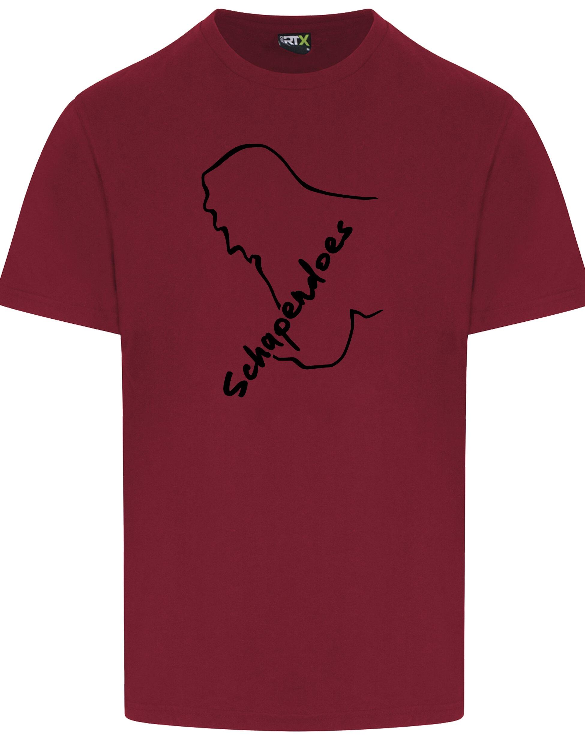 Unisex Roundneck T-shirt featuring exclusive Schapendoes artwork, lightweight breathable cotton fabric, classic round neckline, and relaxed fit – perfect for breed enthusiasts.