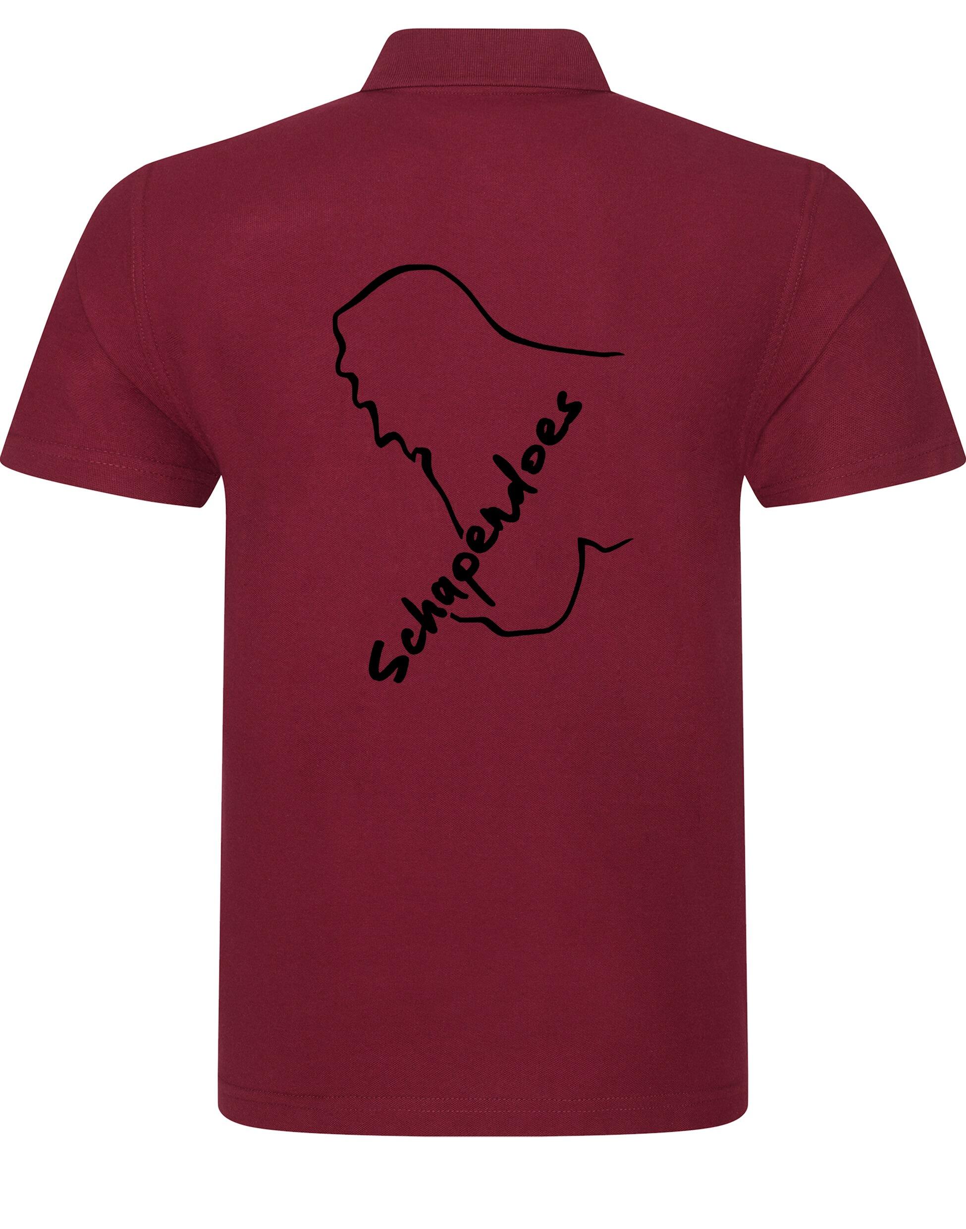 Unisex cotton polo shirt featuring exclusive Schapendoes breed design, breathable lightweight fabric, and relaxed fit – perfect for Schapendoes dog lovers.
