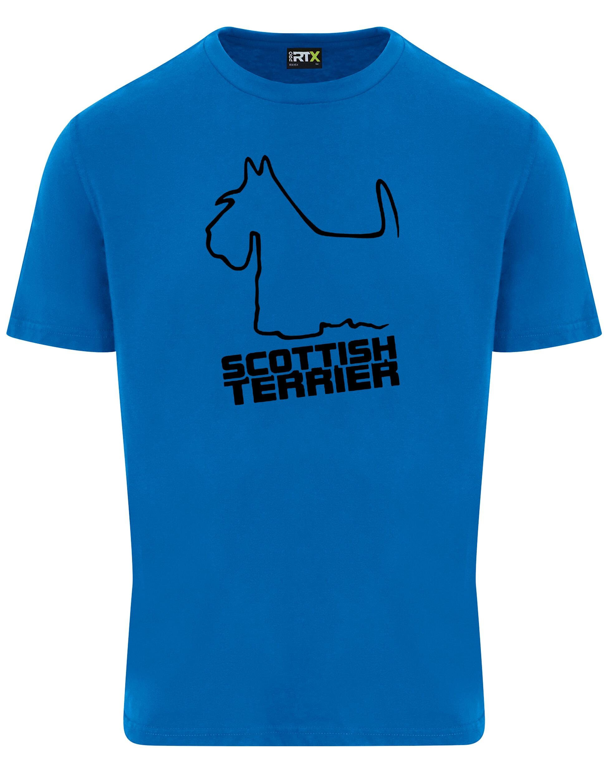 Scottish Terrier Unisex Roundneck T-shirt with exclusive breed graphic, breathable premium cotton fabric, and relaxed unisex fit.
