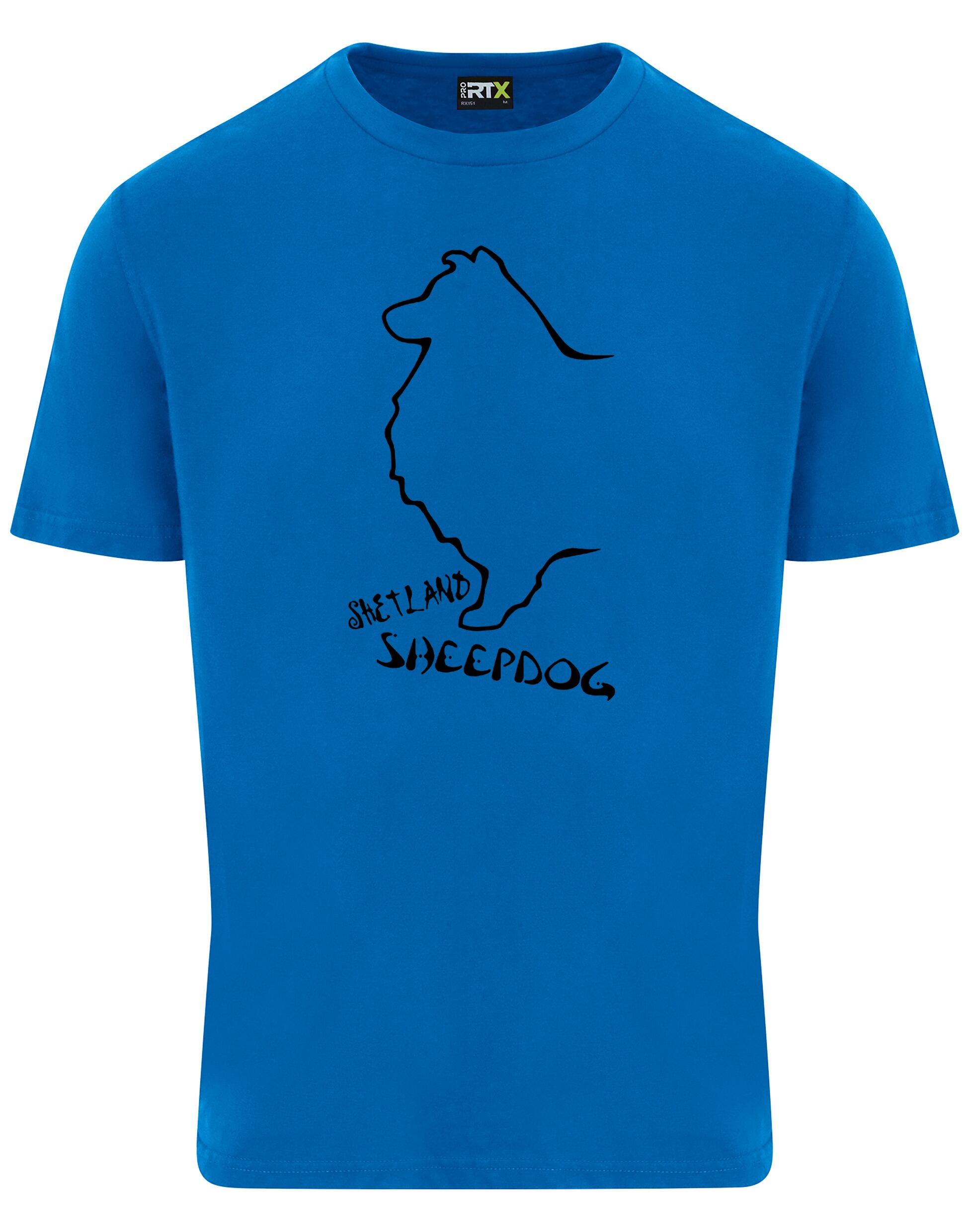 Unisex Roundneck T-shirt featuring exclusive Shetland Sheepdog graphic design