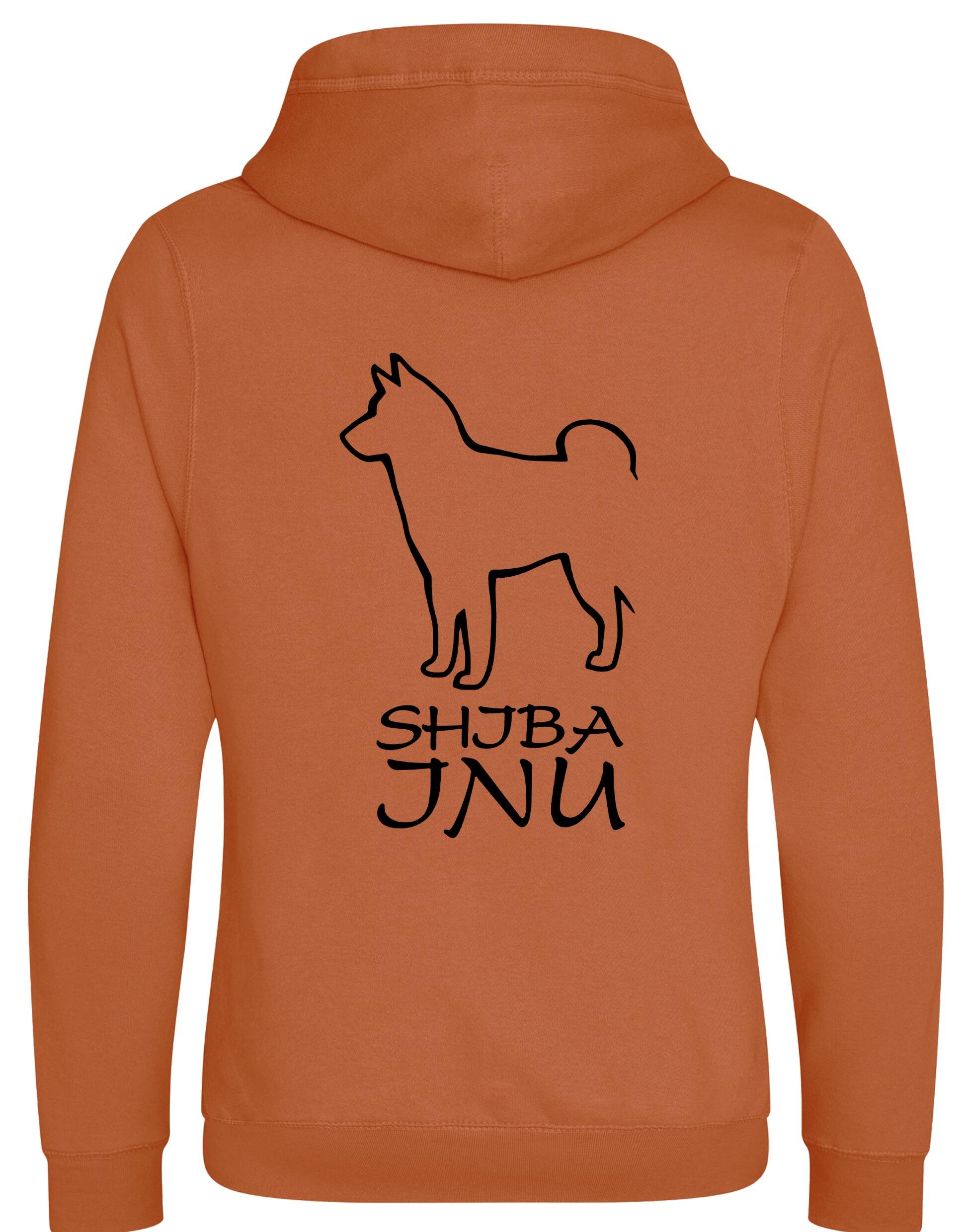 Unisex crossneck pullover hoodie with exclusive Shiba Inu artwork on the back, featuring a fleece-lined interior, kangaroo pocket, and ribbed cuffs – a cozy and stylish choice for breed lovers.