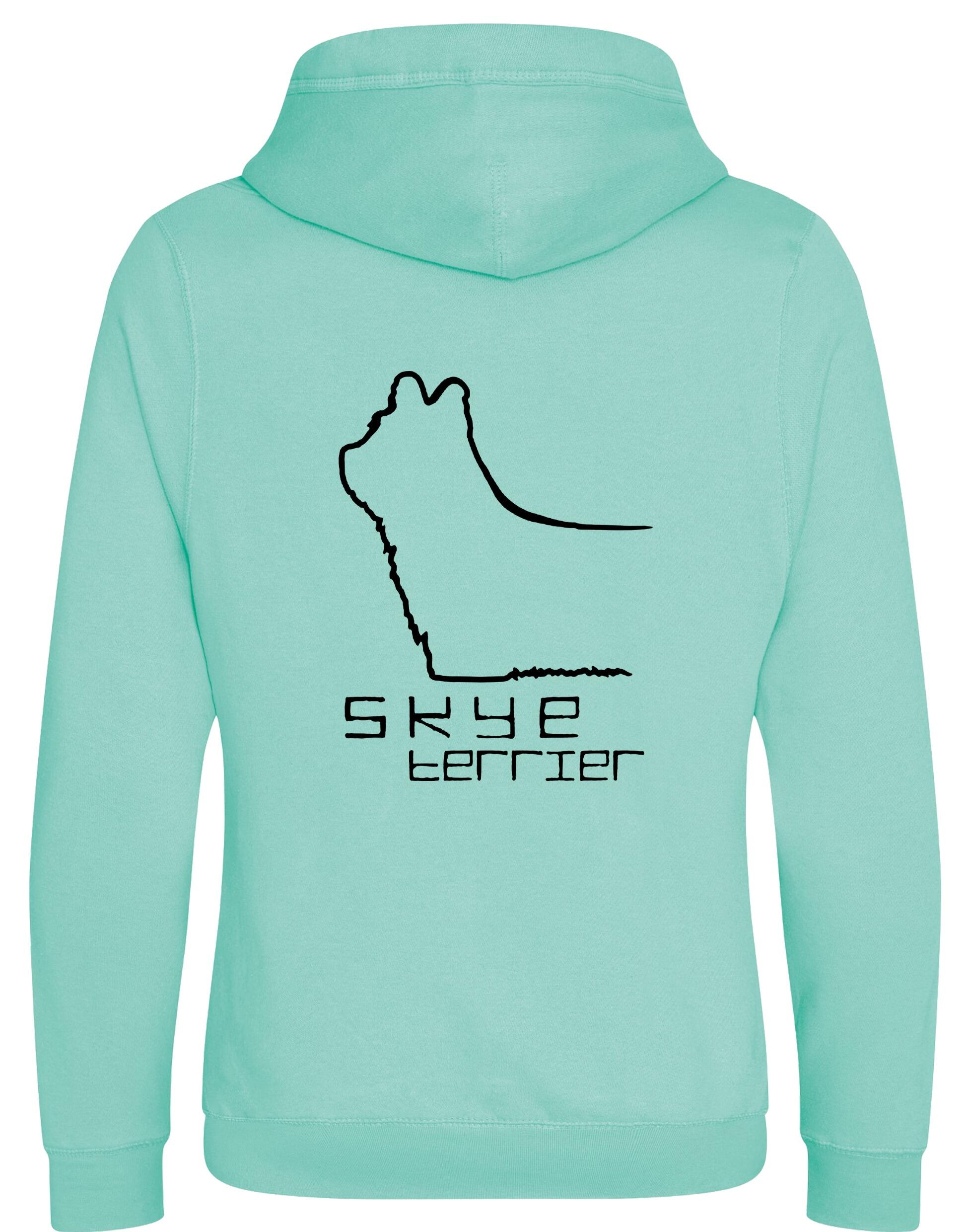 Unisex crossneck pullover hoodie with exclusive Skye Terrier artwork on the back, brushed fleece lining, and a spacious kangaroo pocket. A warm, stylish choice for Skye Terrier enthusiasts and perfect for casual wear or dog events.
