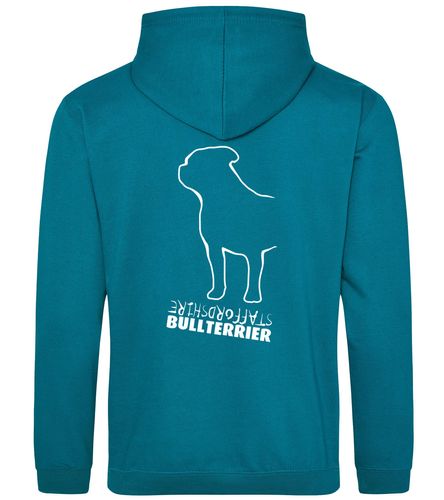 Unisex Staffordshire Bullterrier Pullover Hoodie Jade (White)