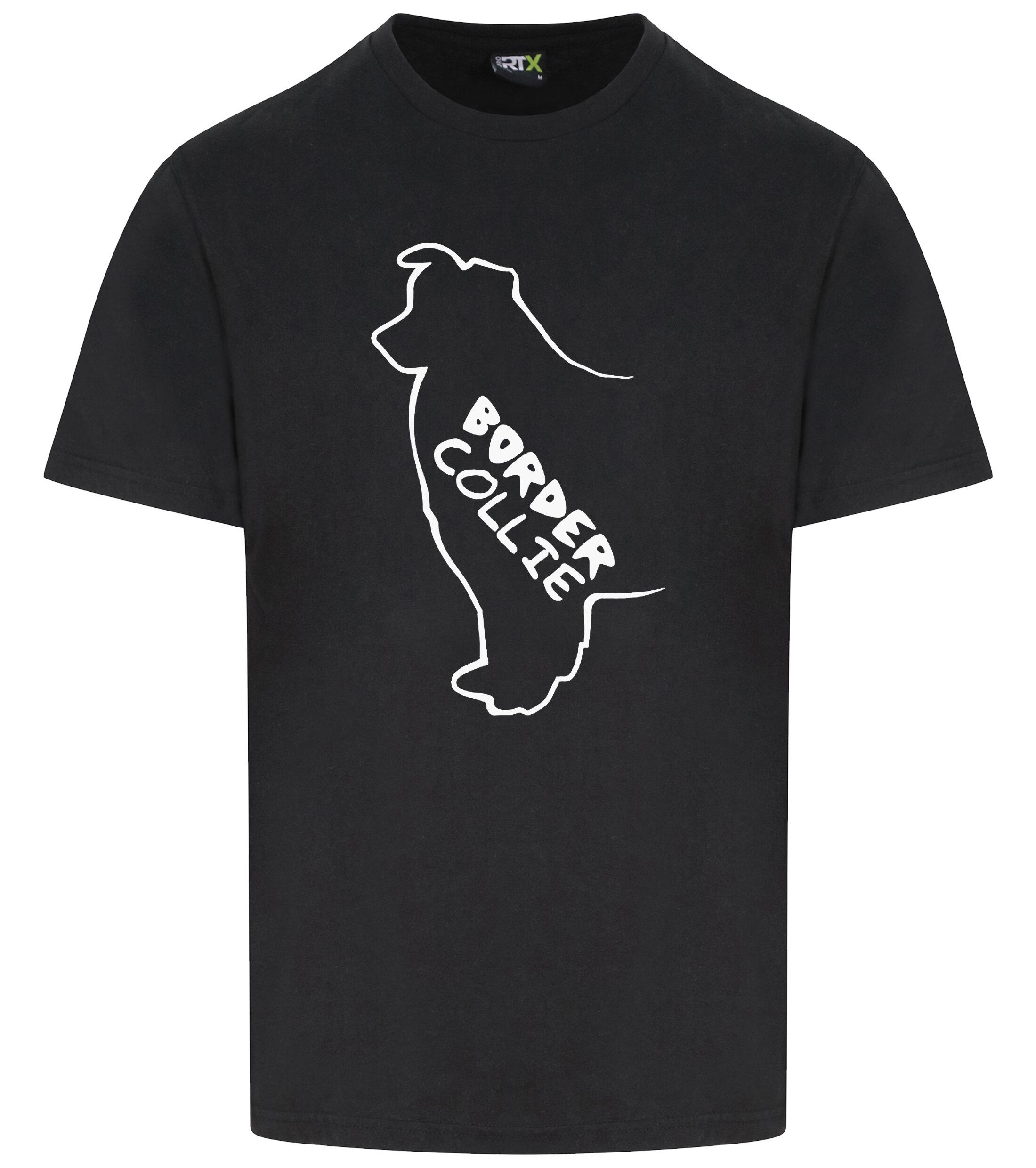 Unisex Border Collie T-Shirt Black (White)