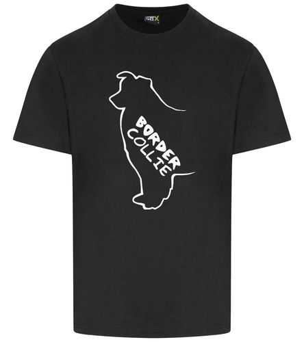 Unisex Border Collie T-Shirt Black (White)