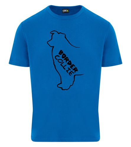 Unisex Border Collie T-Shirt Sapphire Blue (Black)