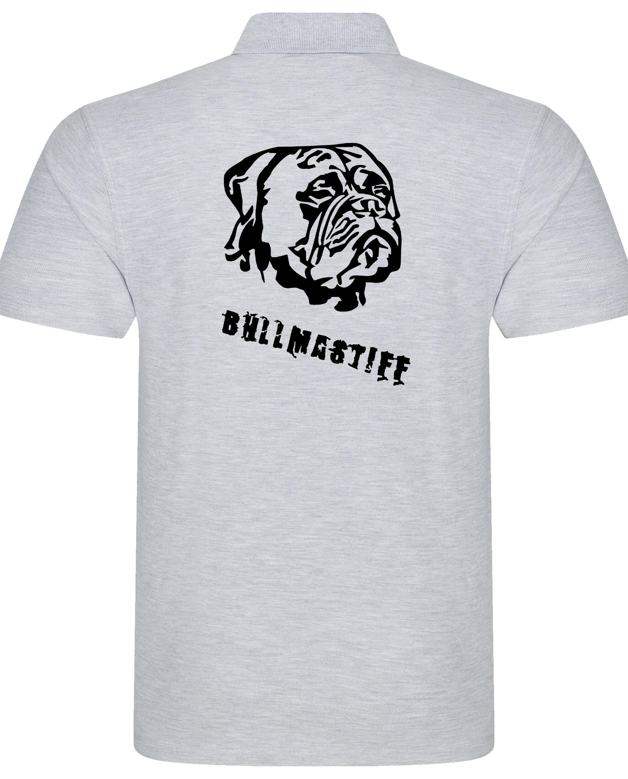 Unisex Bullmastiff (Head) Polo Shirt Heather Grey (Black)