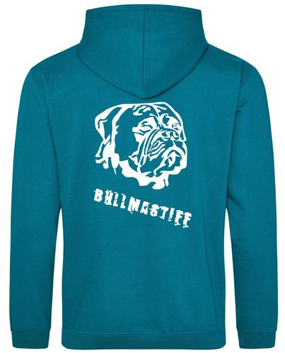 Unisex Bullmastiff Pullover Hoodie Jade (White)