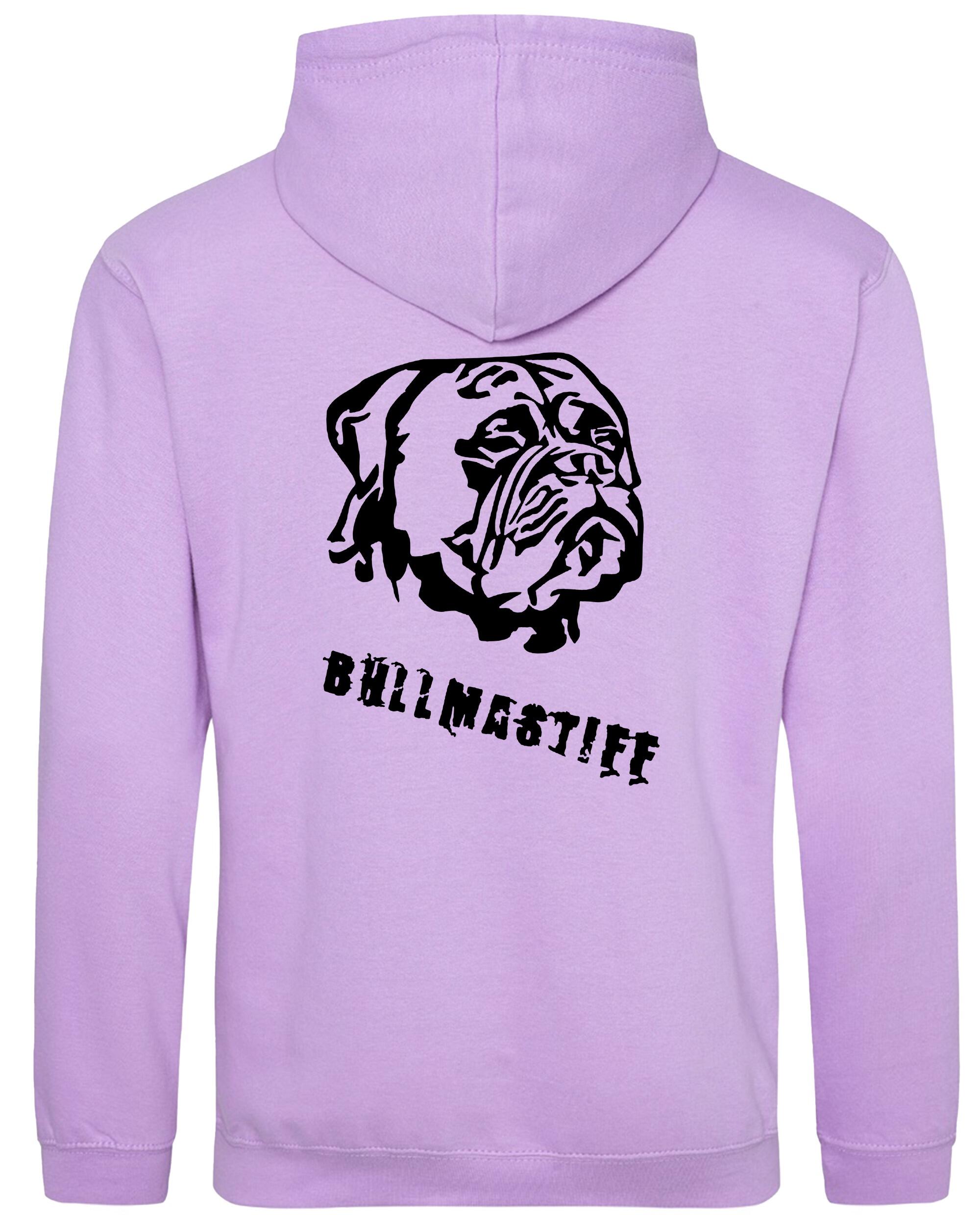 Unisex Bullmastiff Pullover Hoodie Lavender (Black)
