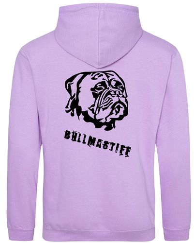 Unisex Bullmastiff Pullover Hoodie Lavender (Black)