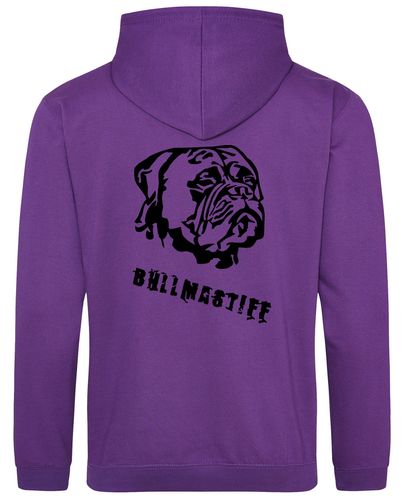 Unisex Bullmastiff Pullover Hoodie Purple (Black)