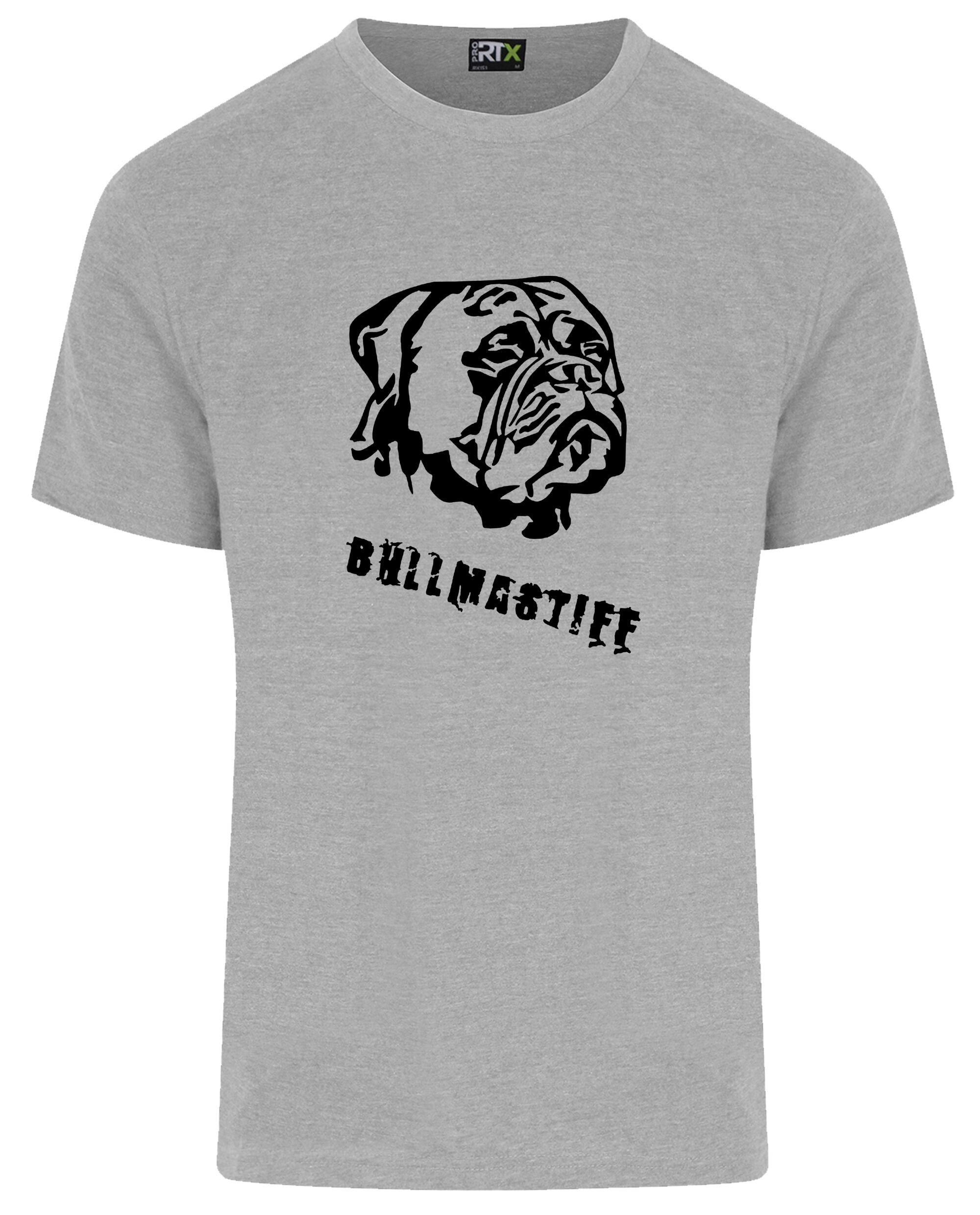 Unisex Bullmastiff T-Shirt Heather Grey (Black)