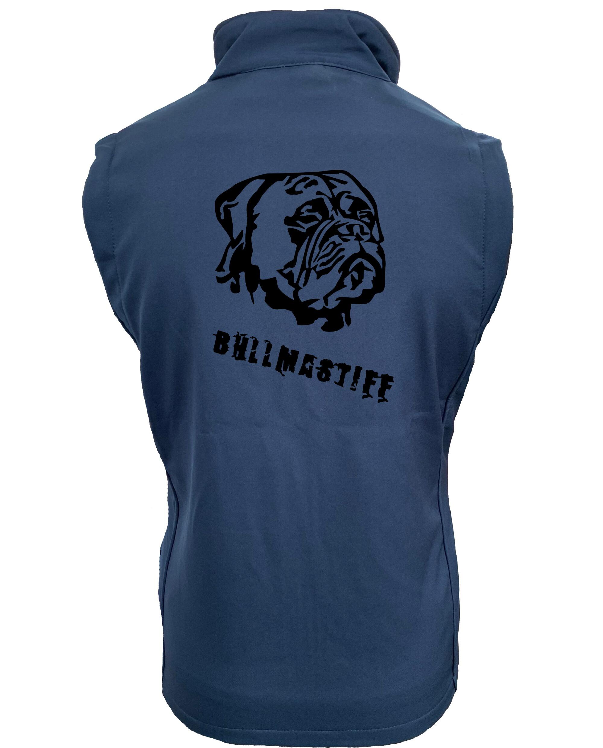 Unisex Bullmastiff Softshell Gilet Navy Royal (Black)