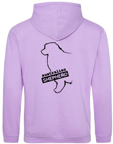 Unisex Australian Shepherd Pullover Hoodie Lavender (Black)