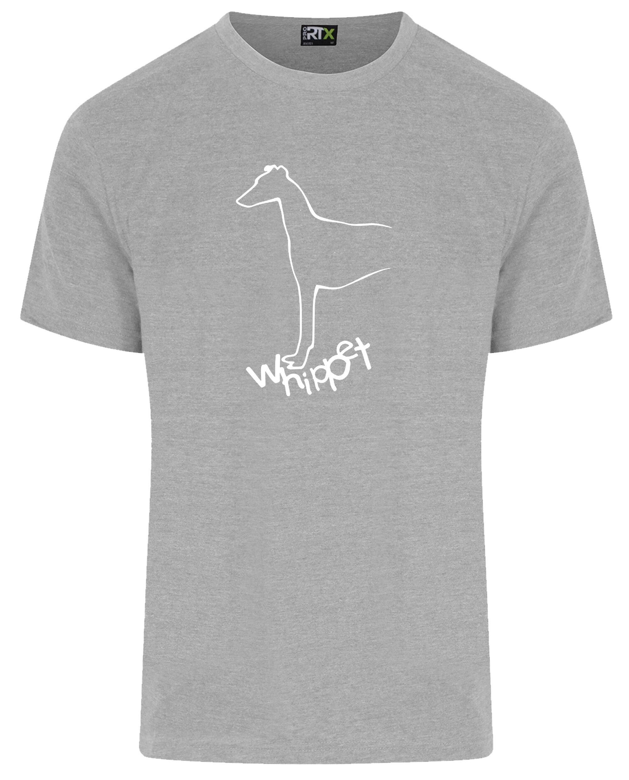 Unisex Whippet Roundneck T-Shirt Heather Grey (White)