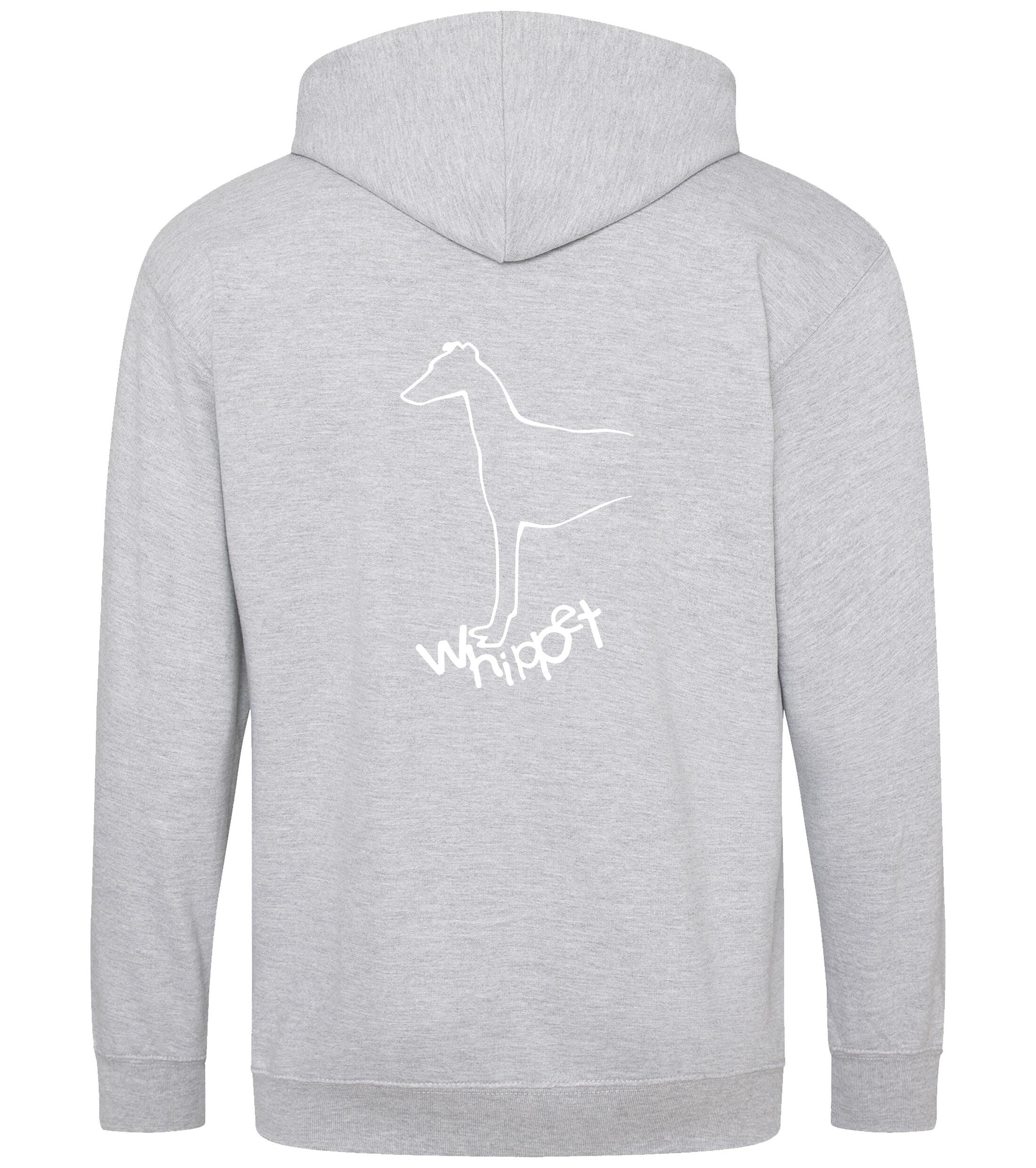 Unisex Whippet Zipped Hoodie Heather Grey (White)